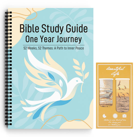 Bible Study Guide in a Year for Women, 52-week Guided Bible Prayer Journal Daily Devotional Notebook with Bookmark, Journaling Bibles Study Supplies Accessories Christian Gifts (A4)
