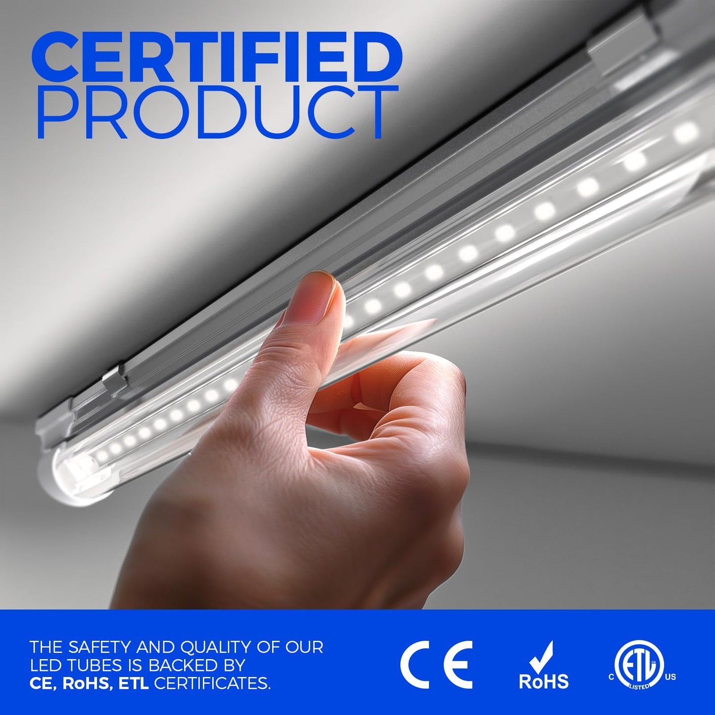 Barrina LED Shop Light, 40W 5500LM, 4FT V Shape T8 Fixture, Aluminum, Daylight White, Model BAL40, 20 Packs