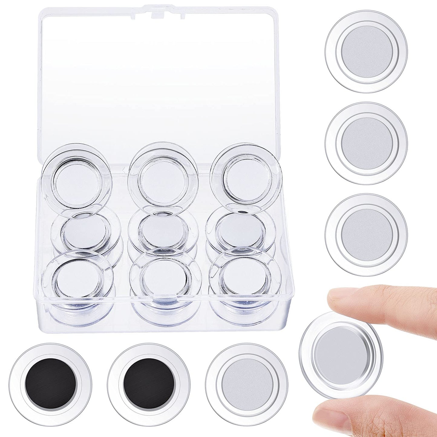 25 Pieces Round Magnets Refrigerator Whiteboard Magnets Mini Fridge Teacher Supplies for Home Schools Offices(Clear,1.2 Inch)