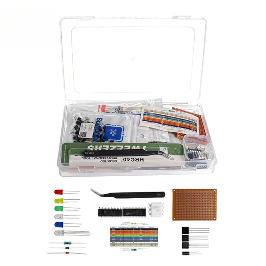 WOWOONE 805 Pcs Electronic Component Kit Compatible with Arduino, Raspberry Pi & STM32 | 4N35,74HC595,L293D,1% Resistors,RGB LEDs,5 PCB Boards,Storage Box for STEM DIY Projects