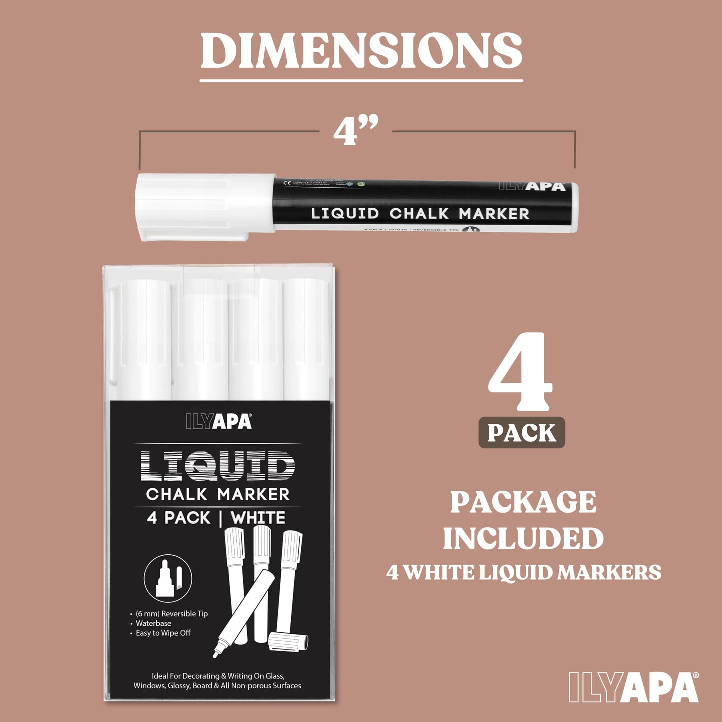 Ilyapa Metal Double Sided 24x42 Swinging Chalkboard Sign Bundle with Erasable 4-Pack White Liquid Chalk Markers - Magnetic A-Frame Sidewalk Menu Board for Restaurants & Businesses