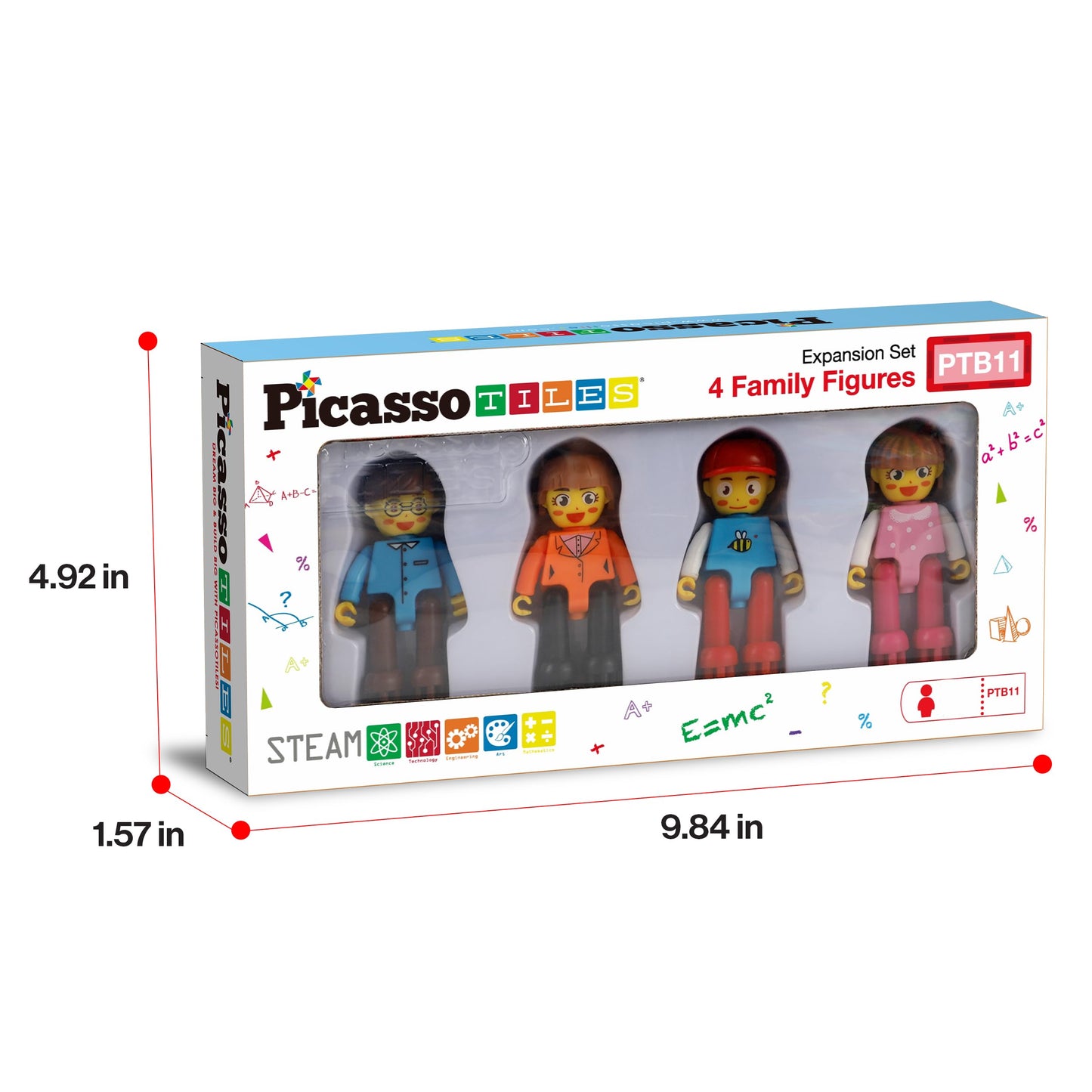 Picasso Toys Hedgehog Blocks 4 Family Action Character Figures Toddler Toy Construction Building Tile Block Expansion Pack Educational Add-on STEM Learning Smart Game Kit Toys Pretend Playset Age 3+