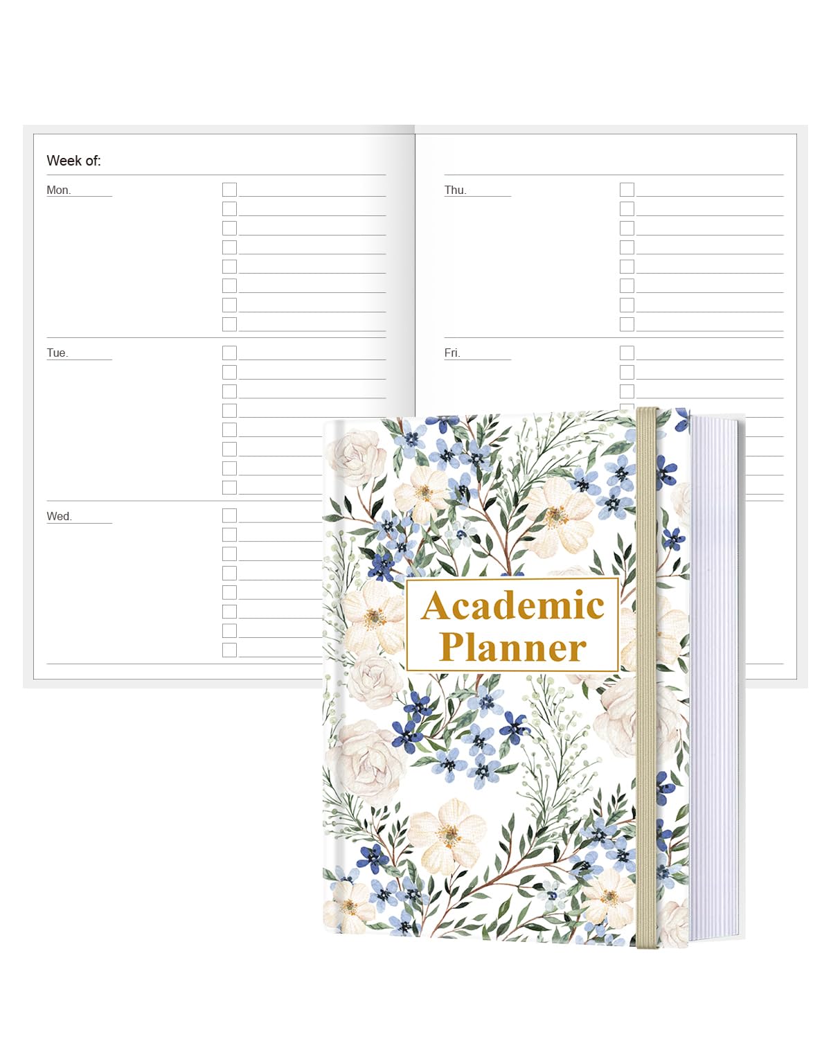 Academic Planner for 2026-2027 or Anytime – 5.8" x 8.5" Undated Weekly Student Planner For Homeschool, High School, College & Nursing Students, 200 Pages, Crushed Flower