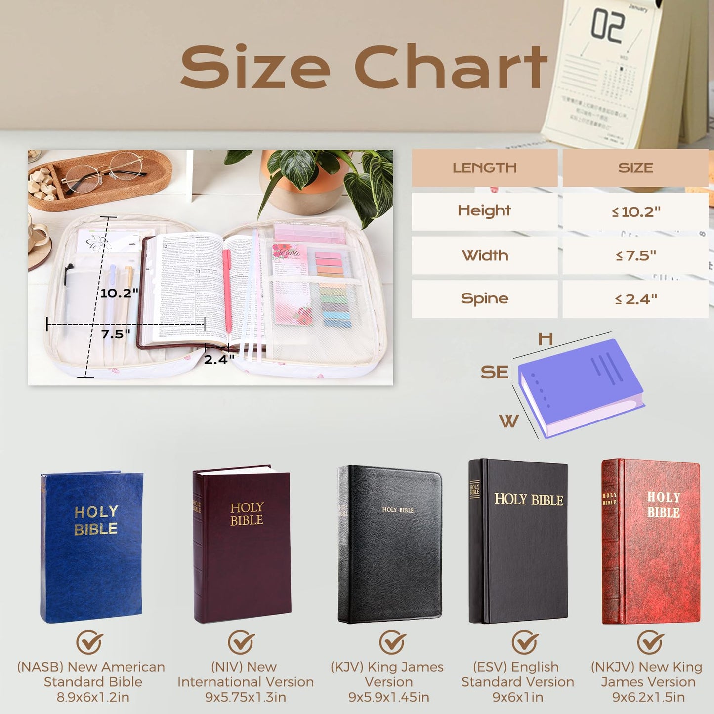 XKDOUS Bible Cover for Women Quilted Bible Bag Church Book Carrying Case with Letter M, Handle, Study Supplies Organizer Portable Church Book Carrier Christian Gifts for Mom, Lady