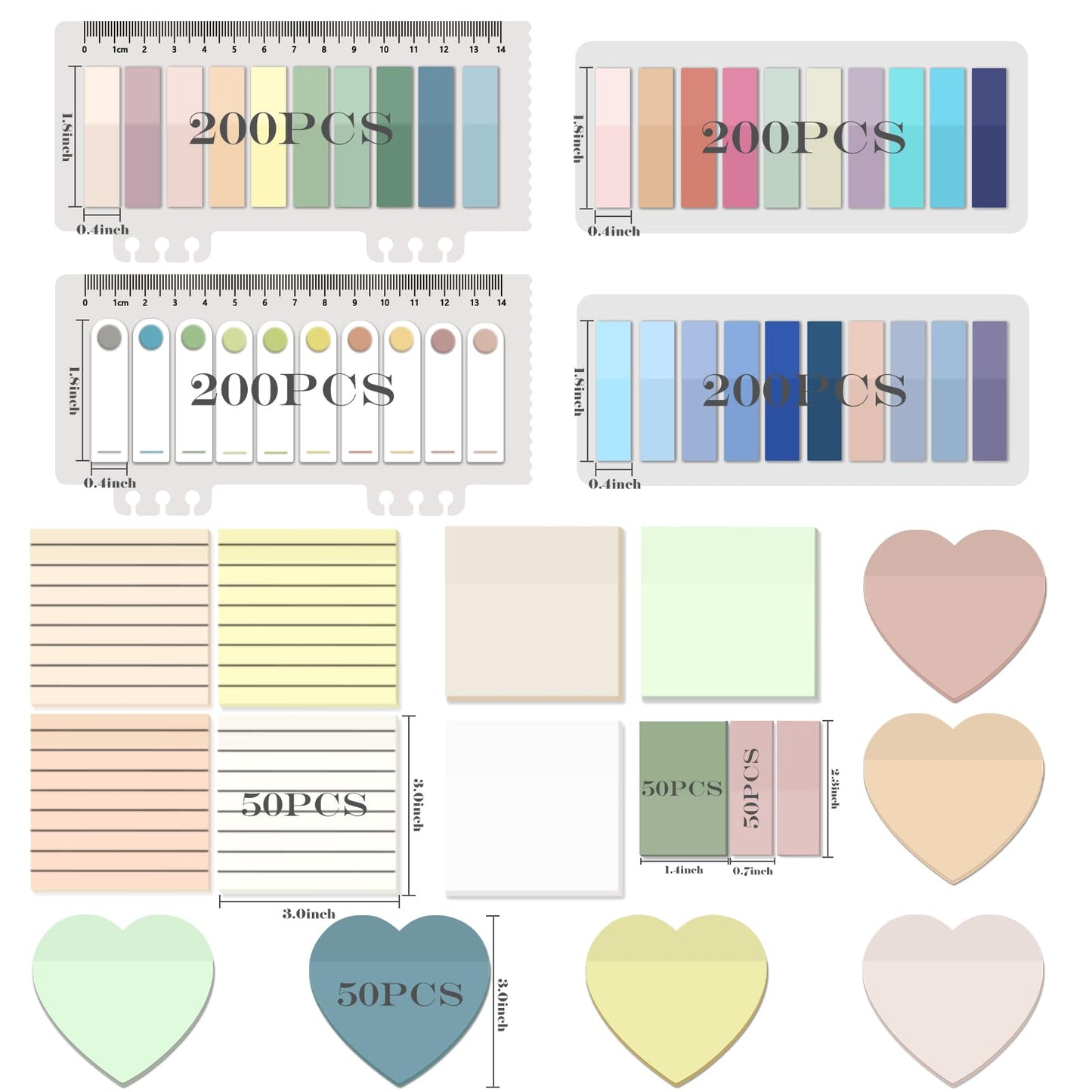 BAYTORY 1600 Sheets Transparent Sticky Notes with Lined, Clear Waterproof 3 x 3 inch See Through Memo Pad, Self-Adhesive Translucent Writable Index Tabs for Annotating Books