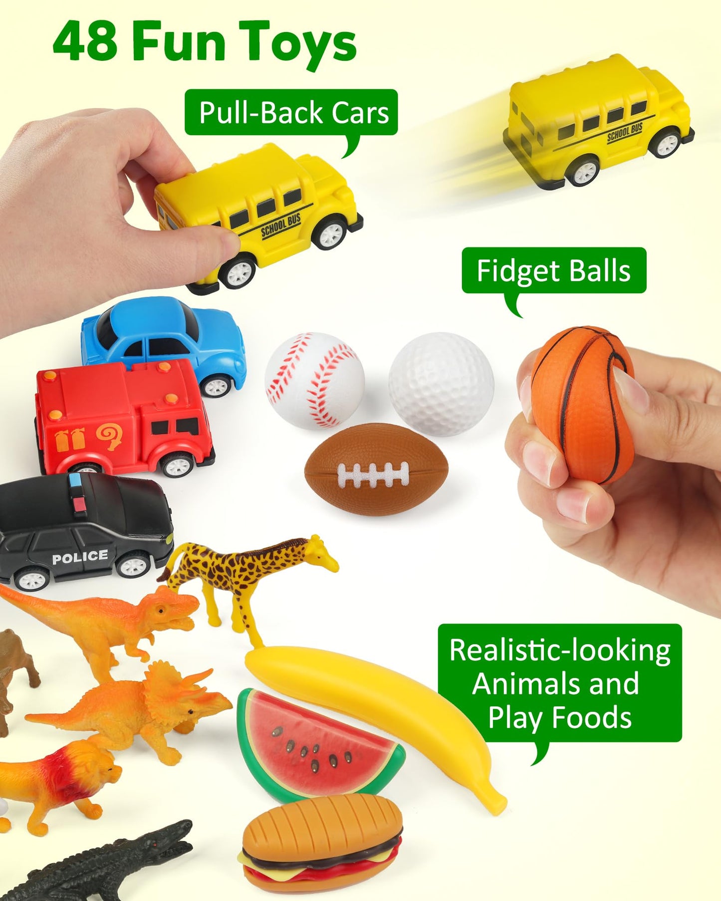 Coogam Sorting Toy for Toddlers, Animals Dinosaurs Fruits Vehicles Foods Fishes Balls Farm Playset, Fine Motor Montessori Game Preschool Educational Learning Gift for Year Old Kids