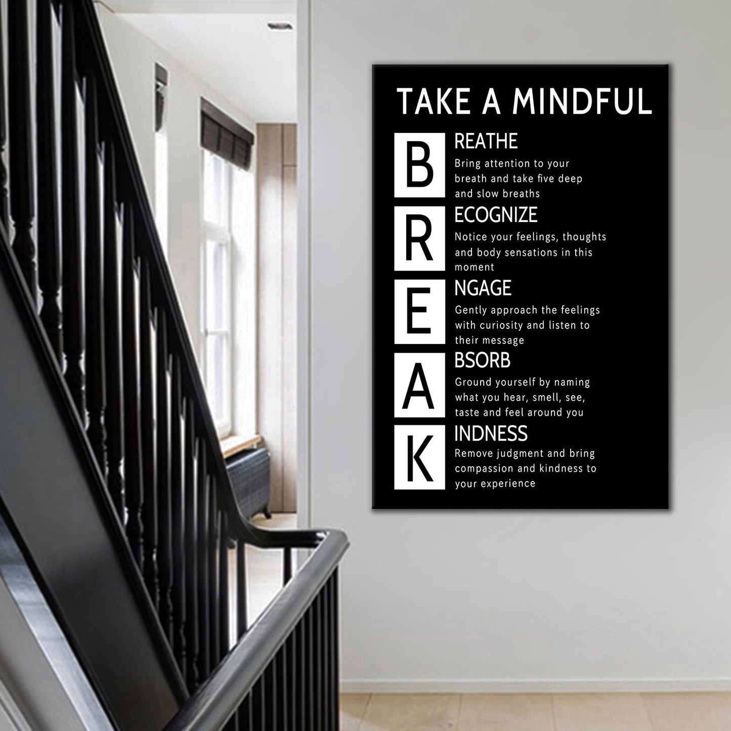 Inspirational Wall Art Motivational Quotes Canvas Poster Print Modern Inspiring Home Decor Picture Painting Artwork for Home Bedroom Office Meditation Corner Stretched and Framed [18''Wx24''H]