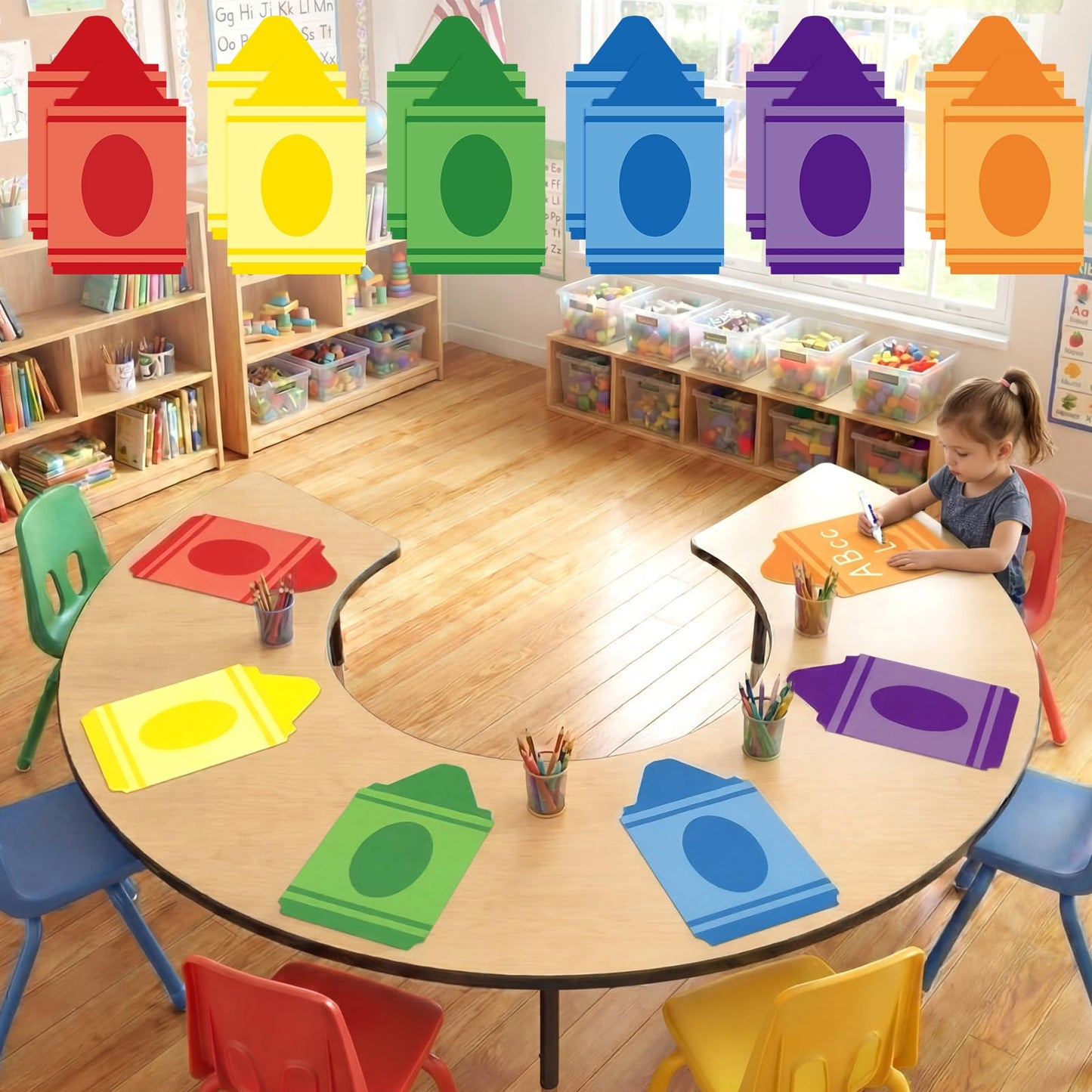 Lincia 12 Pcs Large 12''Table Dots Dry Erase Dots for Classroom Table Crayon Dry Erase Sticker for Whiteboard Wall Teachers Small Group Classroom Must Haves Removable School Essential Supplies