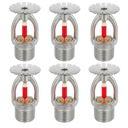 6pc Fire Sprinkler Head Pendent Type, 155℉ Fire Sprinkler Heads 1/2" Inch Thread 68°C Quick Response Water Spray Down 1/2" NPT for Home/Commericial/Workshop/Residential Building (Pendent Type) (6)