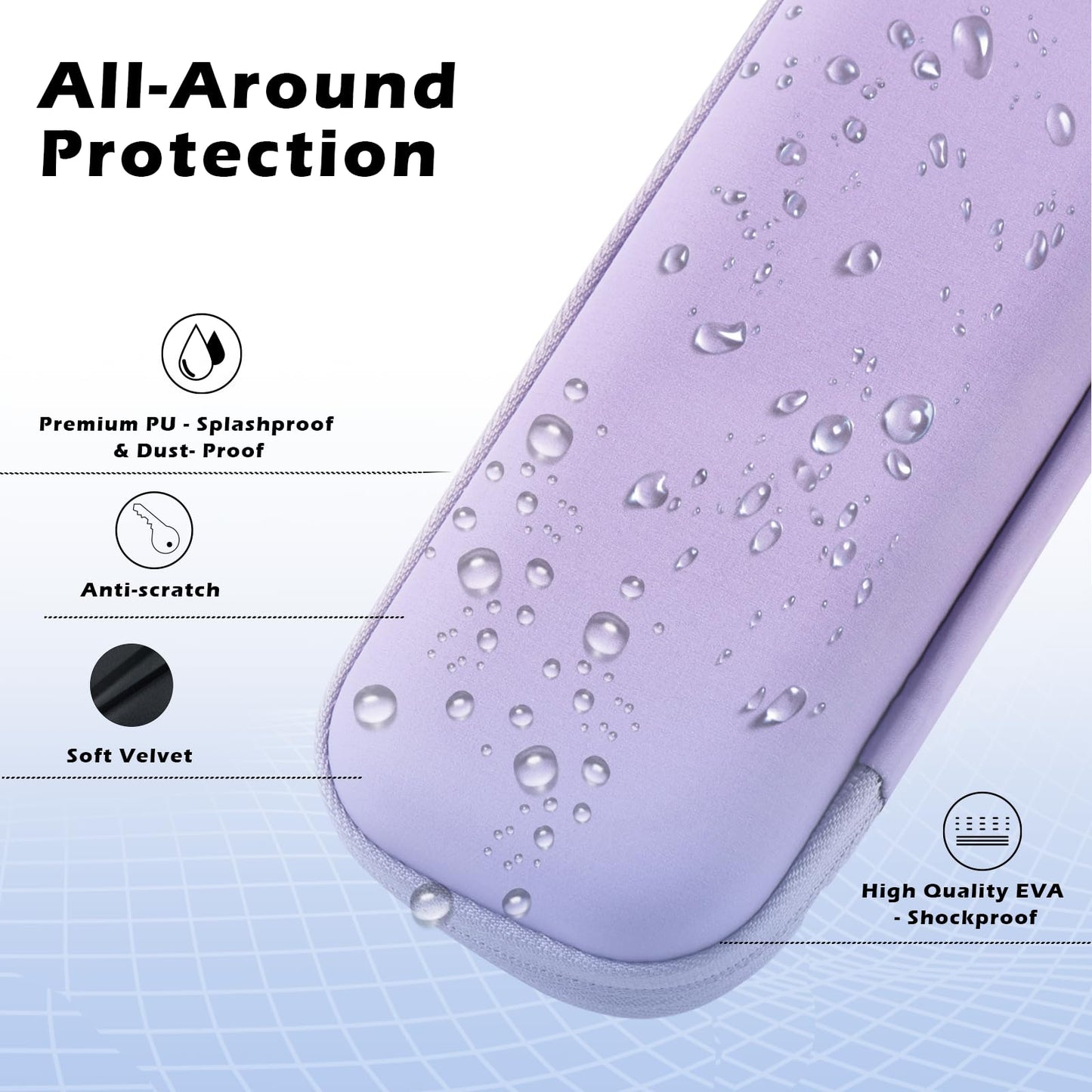 AGPTEK Case Holder for Apple Pencil, Slim PU Leather Carrying Case Pouch Cover Compatible with Apple Pen Accessories, USB Cable, Earphone, Samsung Stylus iPad Pro Pen/Pencil, Recording Pen, Purple