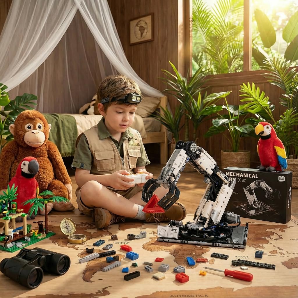 1029 PCS STEM Robotic Arm Kit for Kids Ages 8-16, Programmable DIY Robot Arm Building Toy with APP & Remote Control, Engineering Coding Robotics Kit, Educational Science Gift for Boys Girls