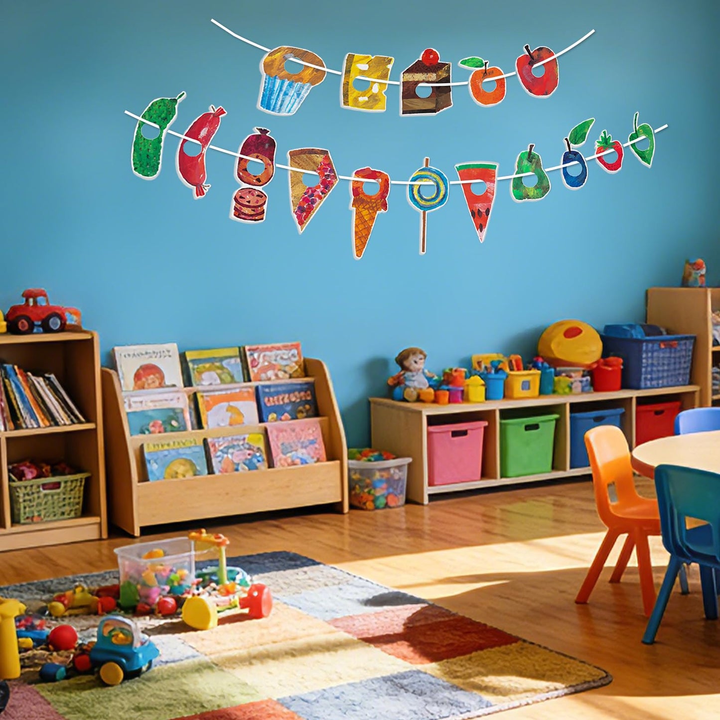Ai fsem The Very Hungry Caterpillar Felt Story Board Pieces Fine Motor Activities Felt Board for Classroom Felt Board for Wall (with Rope)