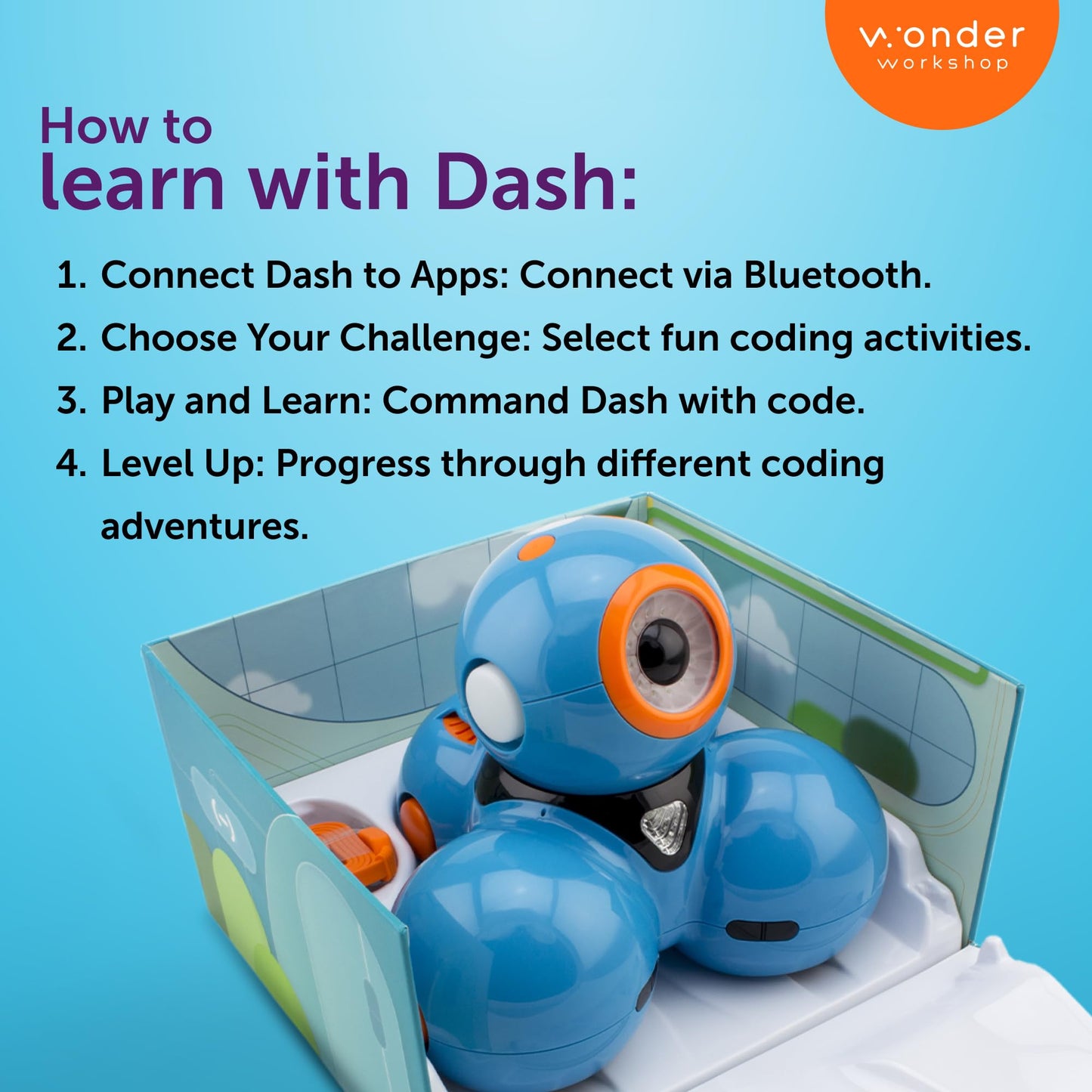 Wonder Workshop Dash Robot - Coding Robots for Kids 6+ - Voice Activated STEM Robot Toys - Interactive, Educational & Programmable