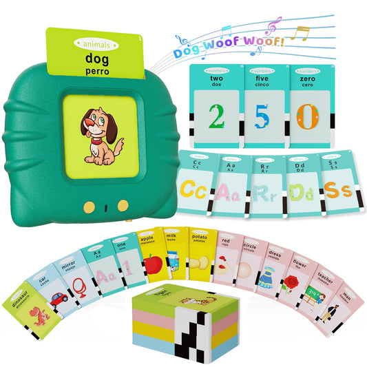 Aullsaty Toddler Toys Bilingual English and Spanish Talking Flash Cards for 1 2 3 4 5 6 Year Old Boys and Girls, Autism Sensory Toys for Autistic Children, Learning Educational Speech 250 Sight Words