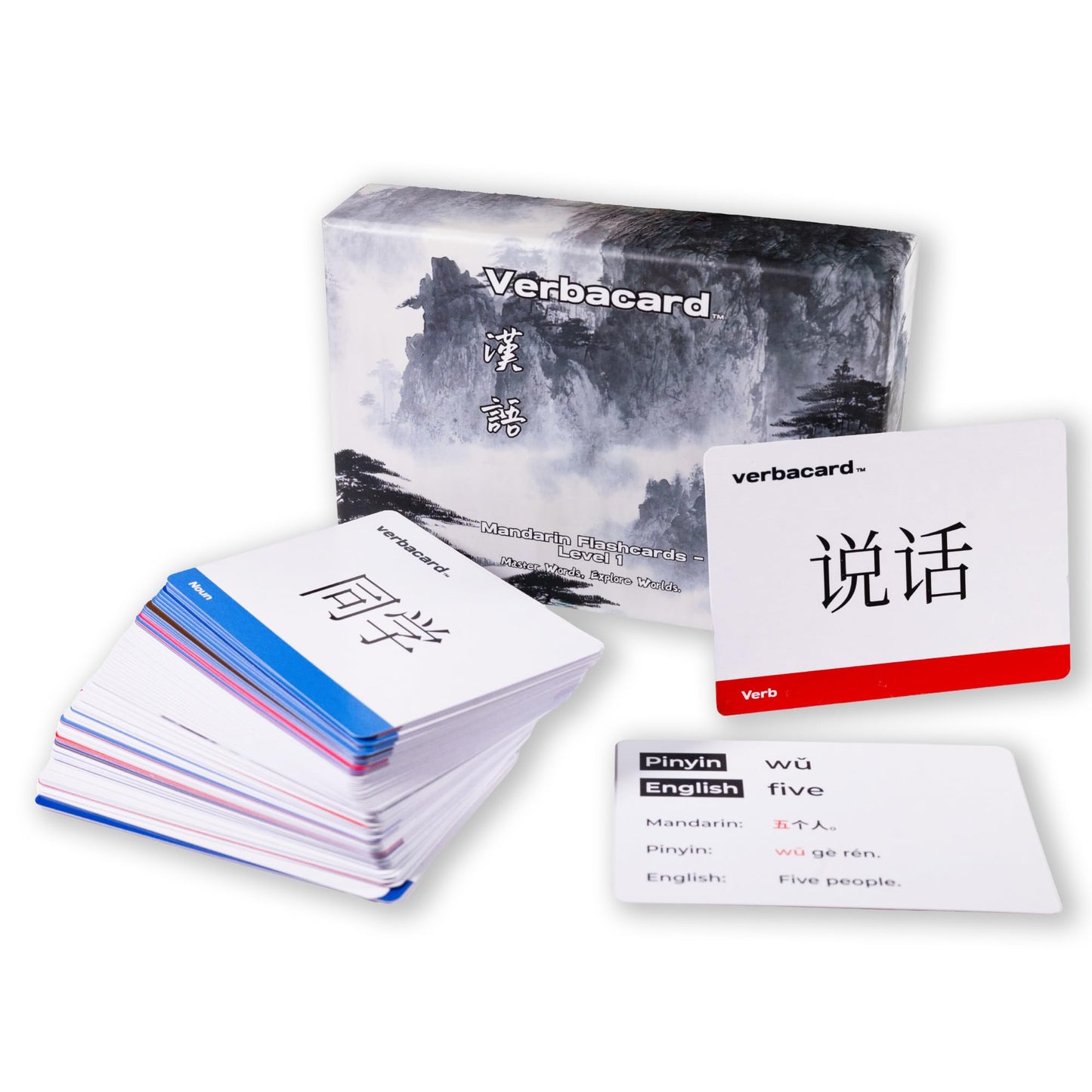 Mandarin Chinese Flashcards – Study Deck with 160 HSK 1 Vocabulary Cards with Pinyin, English & Example Sentences | Perfect for Beginners & Students