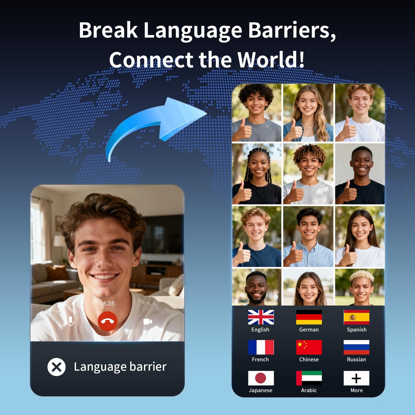 Ai Translation Earbuds, 198+ Languages Two-Way Translator Headphones Real Time, Audifonos Traductores Inglés Español, 4-in-1 Language Translation Earbuds for Travel, Business & Learning - Silver Black