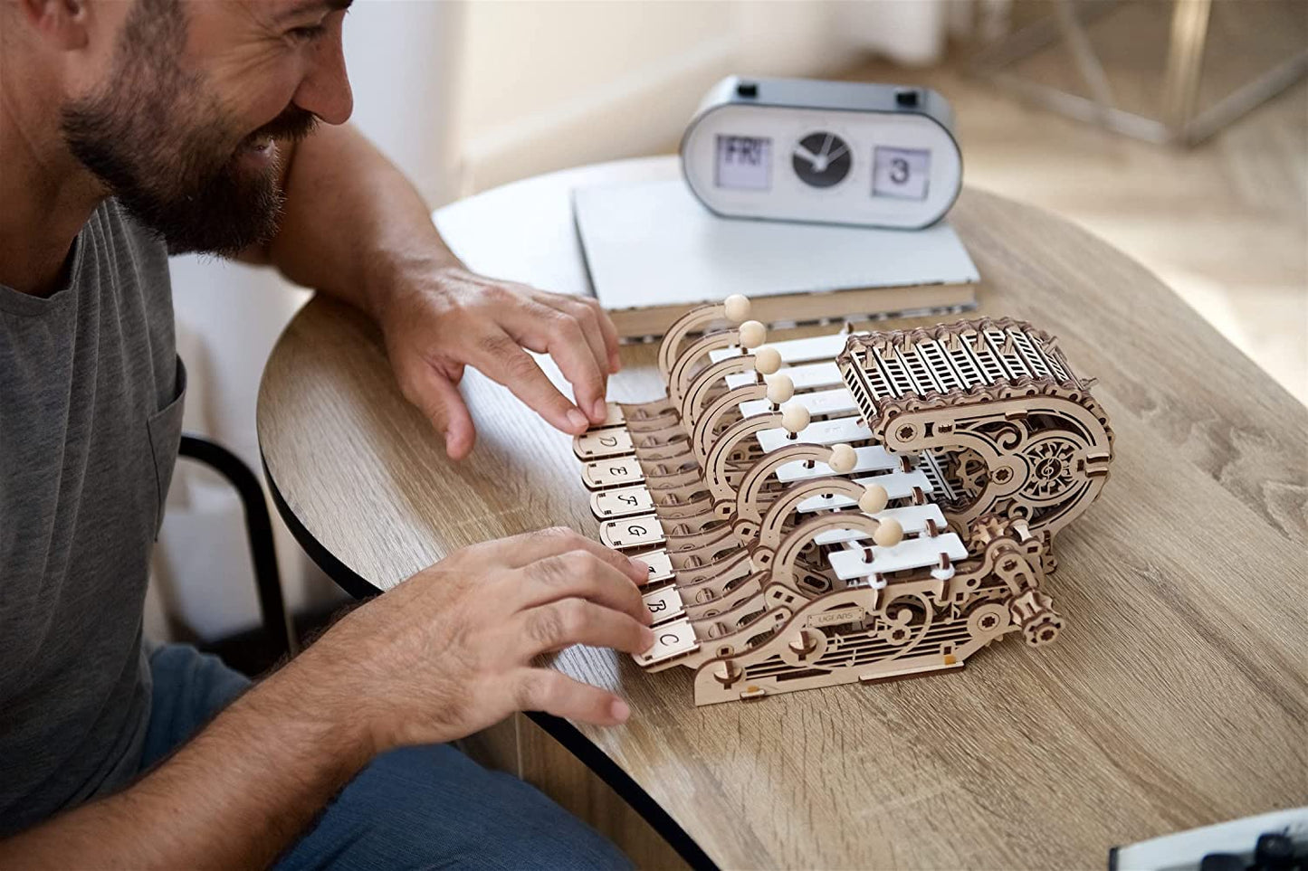 UGEARS Celesta 3D Mechanical Puzzle 3D Wooden Puzzles for Adults - Wooden Model Kits for Adults Musical Instruments for Adult Piano, Music Box and Xylophon Brain Teaser, Hobby Set