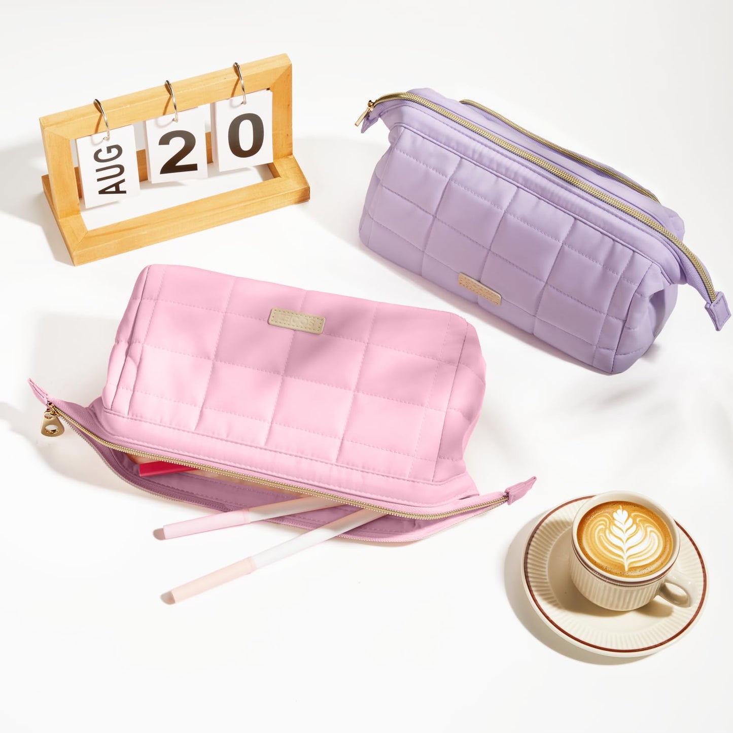 Sooez Large Pencil Case Pouch, Soft Pencil Bag with Zipper, Pen Bag Wide Opening, School Supplies Cute Pencil Case for Girls Boy Men Women, Purple