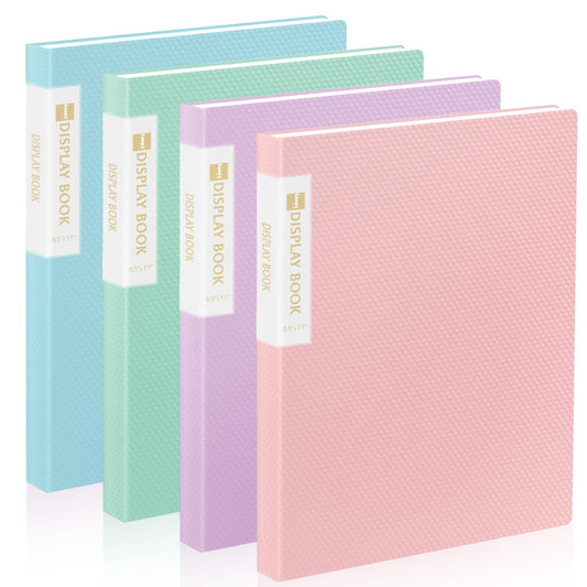 4 Pack Binder with Plastic Sleeves 18-Pocket, Displays 36 Pages, Sooez 8.5x11 Presentation Folders with Clear Sheet Protectors, Art Portfolio Binder for Certificate & Office Project Folder