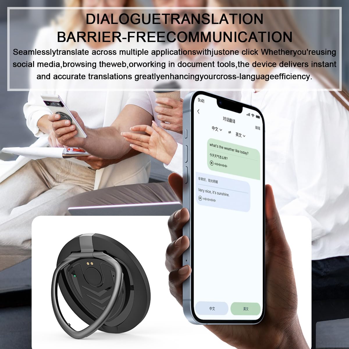 AICase 3-in-1 AI Smart Translator Recorder,Language Translator Device,Free AI Transcribe&Translate with App,146 Languages Translator,Online/Offline/Video/Photo Translation for Meeting Travel Lectures