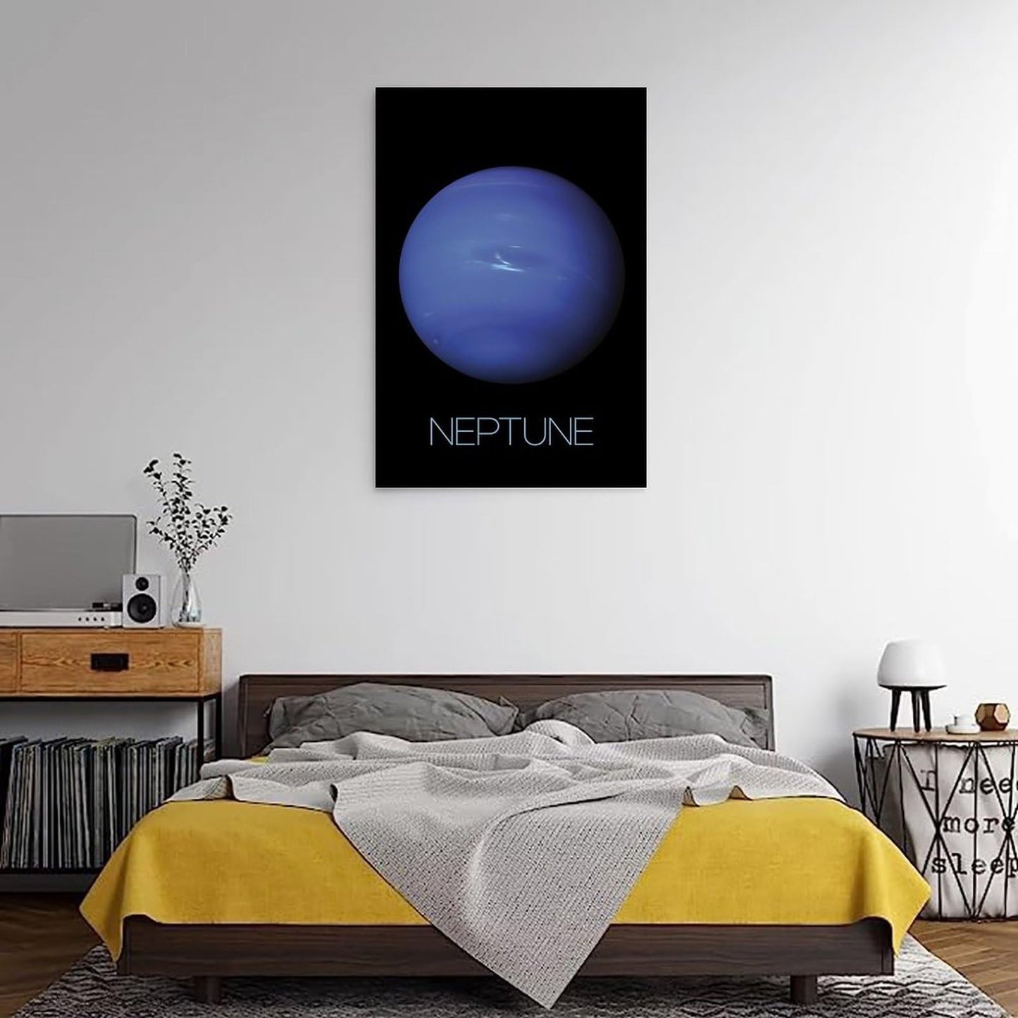 Solar System Planets Canvas Wall Art - Neptune Planet Space Poster for Kids Room Bedroom Classroom, STEM Educational Astronomy Decor, Science Gift for Boys Girls, 12x18 Inch Framed