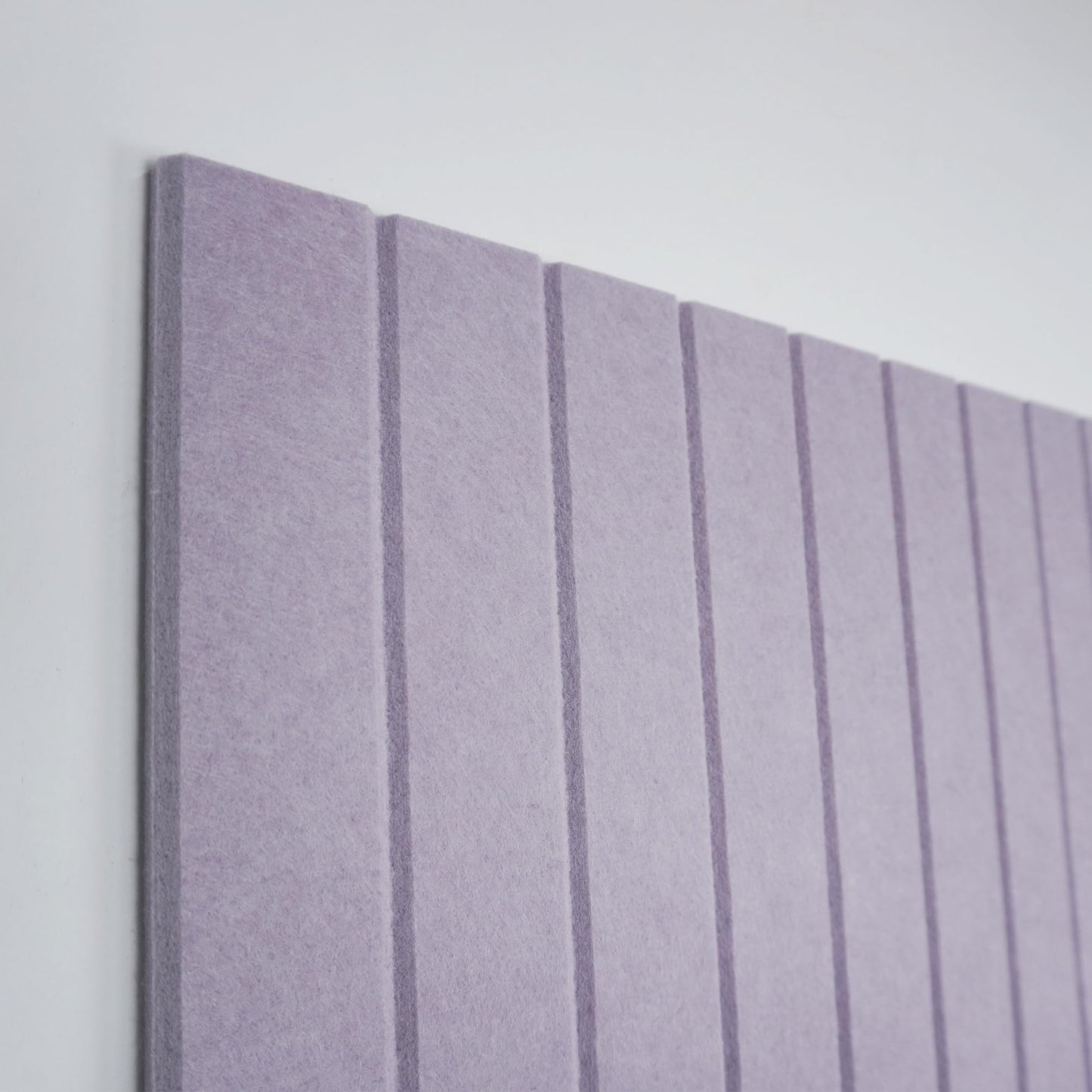 TENACR Cork Board Alternative-Felt Slat Wall Paneling,Office Bulletin Board for Decoration, Suitable for Displaying Photos and Documents, with Removable Adhesive Labels,12-Pack (Taro Purple)