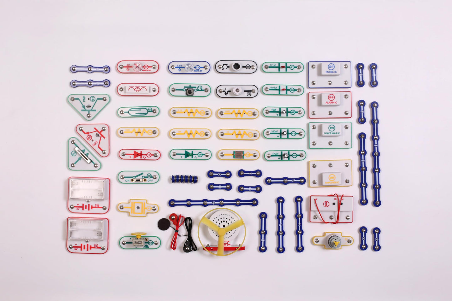 STEM Electronics Circuit Kit for Kids, Over 403 Projects, DIY Electronic Building Blocks, Science Experiment Kit, Educational Toy for Ages 8+ (Mixed Color, 403)