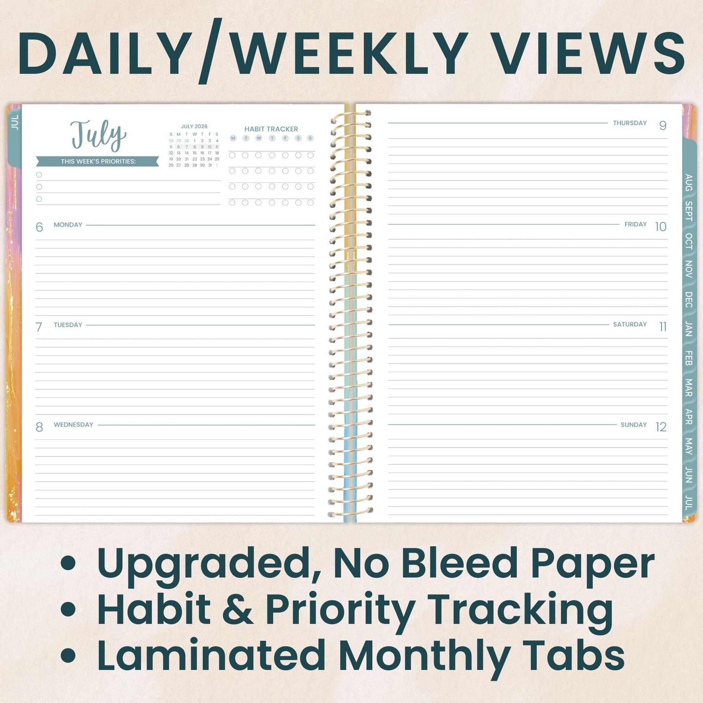 bloom daily planners 2026-2027 Planner (8.5” x 11") 13 Month Academic Year Organizer (July 2026 - July 2027) - Weekly & Monthly Agenda Book with Stickers & Tabs - Creating a Life I Love