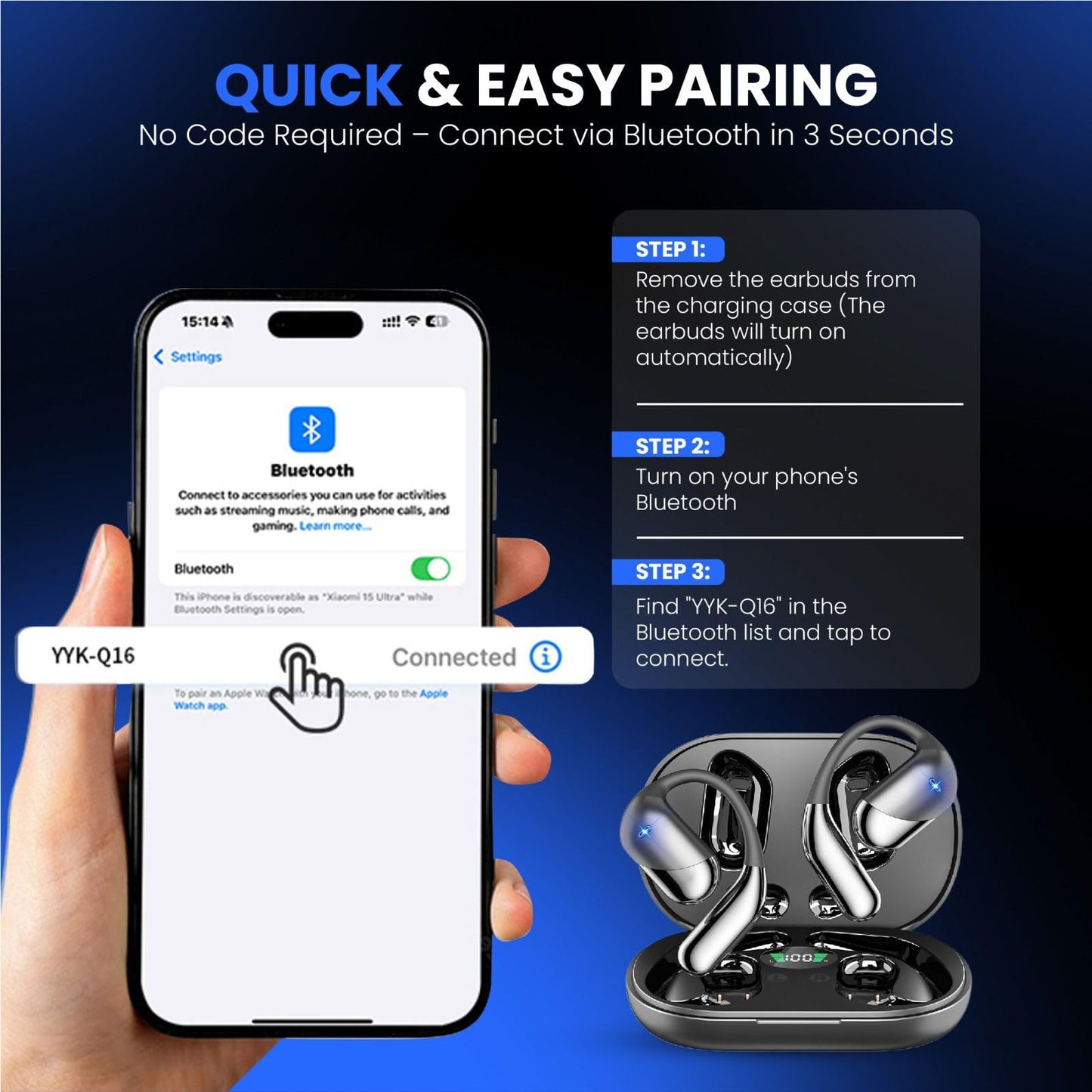 CELVON AI Translation Earbuds Real Time, 198+ Languages Translator Earbuds No Subscription, 2-Way Translating Headphones for Travel Meeting, Audifonos Traductores Inglés Español – Black