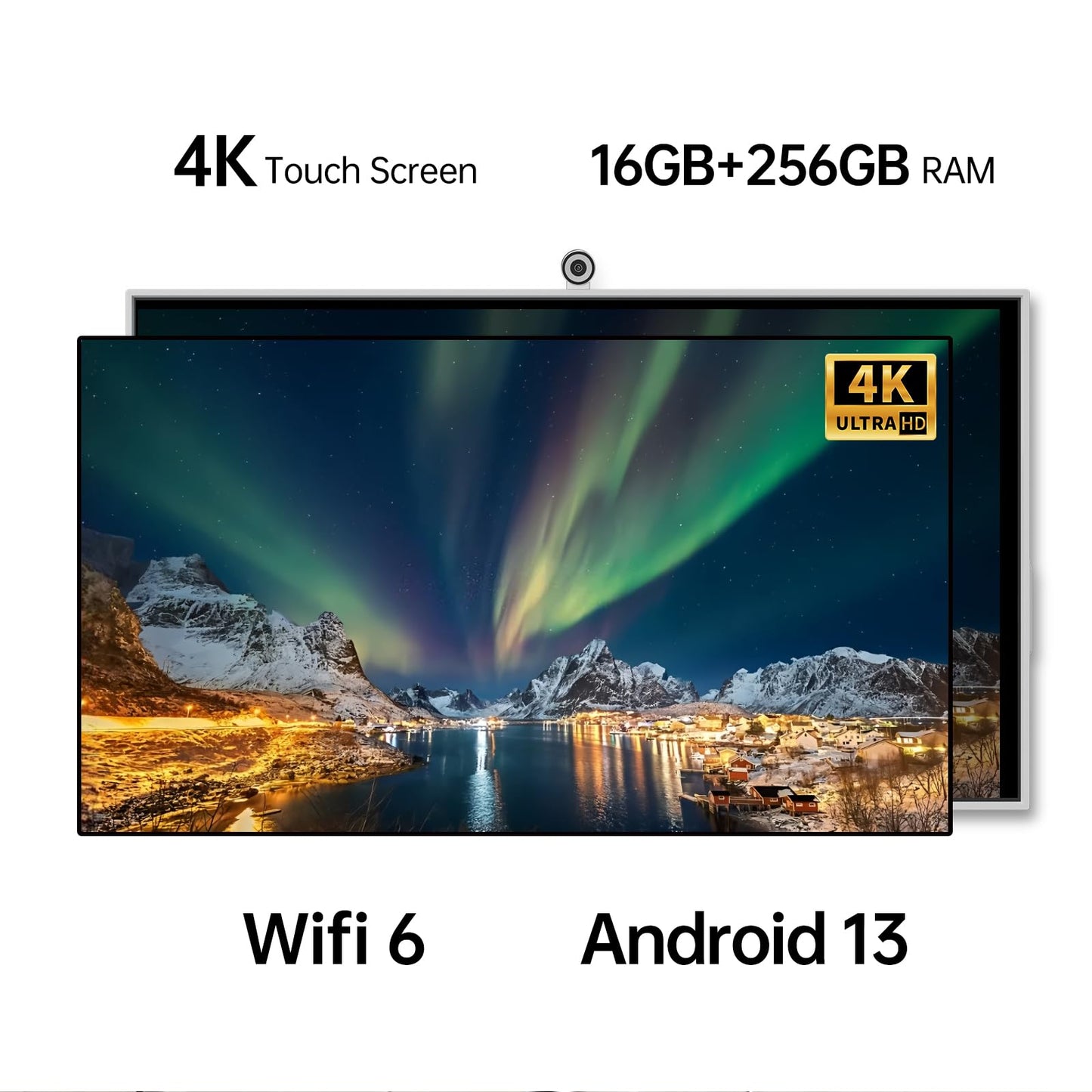 JAV Smart Board with Google EDLA Certified, 65 inch Interactive Whiteboard - 4K UHD 16+256GB Digital Smart Whiteboard Touch Screen with 48MP Camera for Classroom Office (Wall Mount Included)