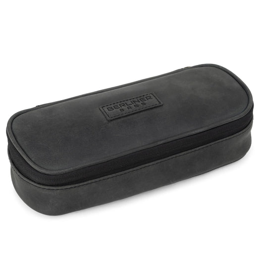 BERLINER BAGS Vintage Genuine Leather Pencil Case Felix, Pencil Pouch for Work or University, Pen Case Organizer for Men and Women - Dark Grey