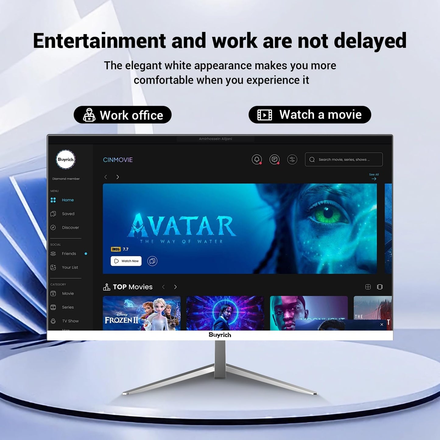 BUYRICH 24 Inch FHD 1080P 100Hz Computer Monitor, Built-in Speakers,VA Panel with 3000:1 Contrast, AMD FreeSync, HDMI Ports, HDR & Low Blue Mode, Ergonomic Tilt for Home Office