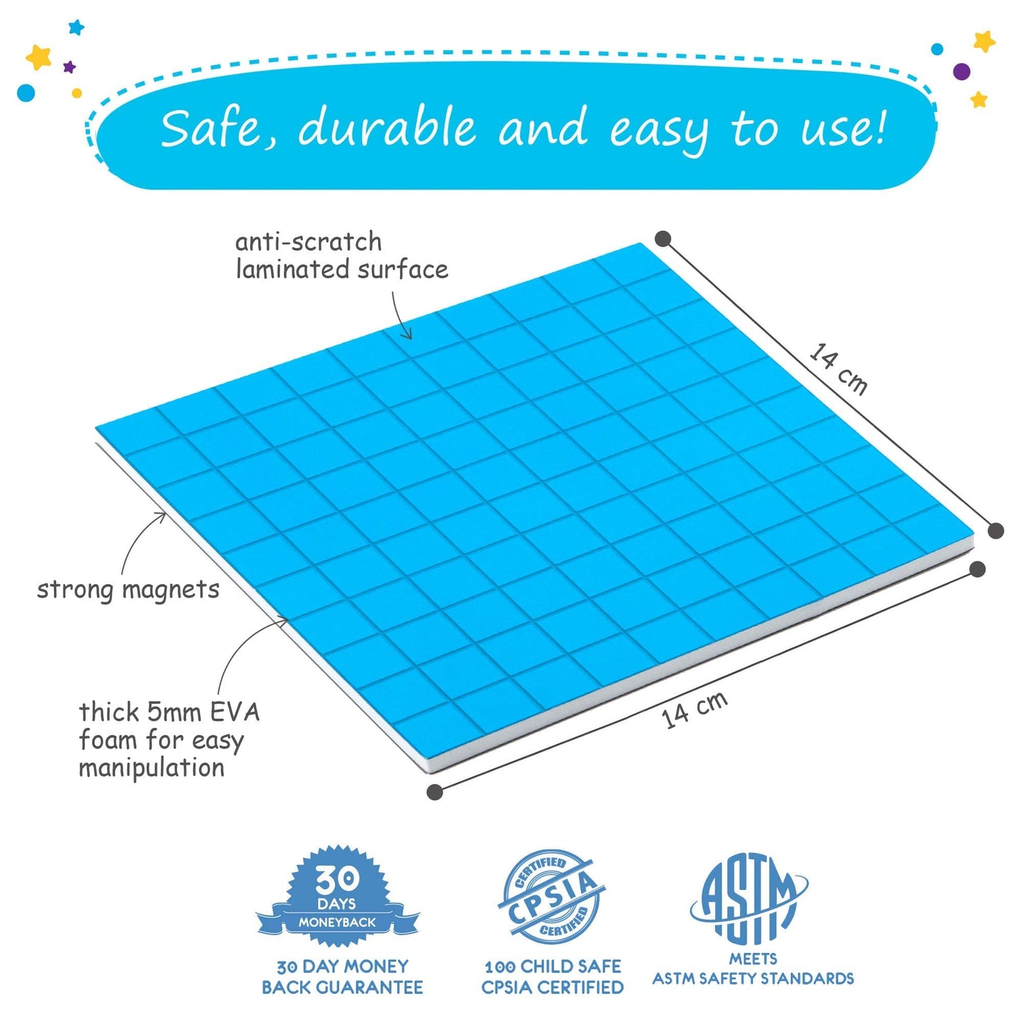 19 Educational Posters for Kids & 131 PCS Magnetic Base Ten Blocks