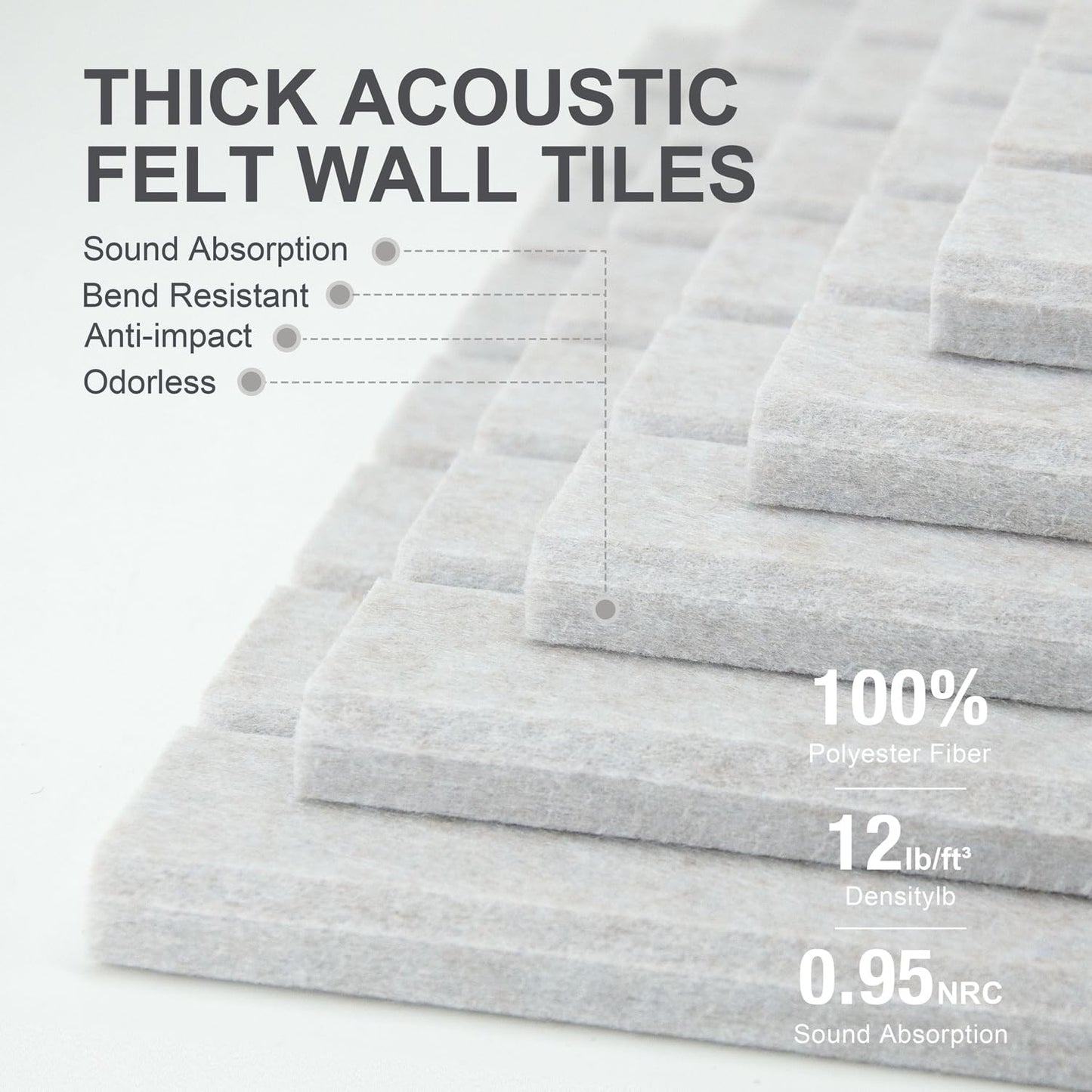 G Gamit 0.47" Thick Felt Pin Board 36"x24" Large Cork Board Alternative 6 Pack 11.81"x11.81"Felt Bulletin Board Wall Tiles Notice Board with 30 Pushpins for Home Office School(Fine-Light Camel)