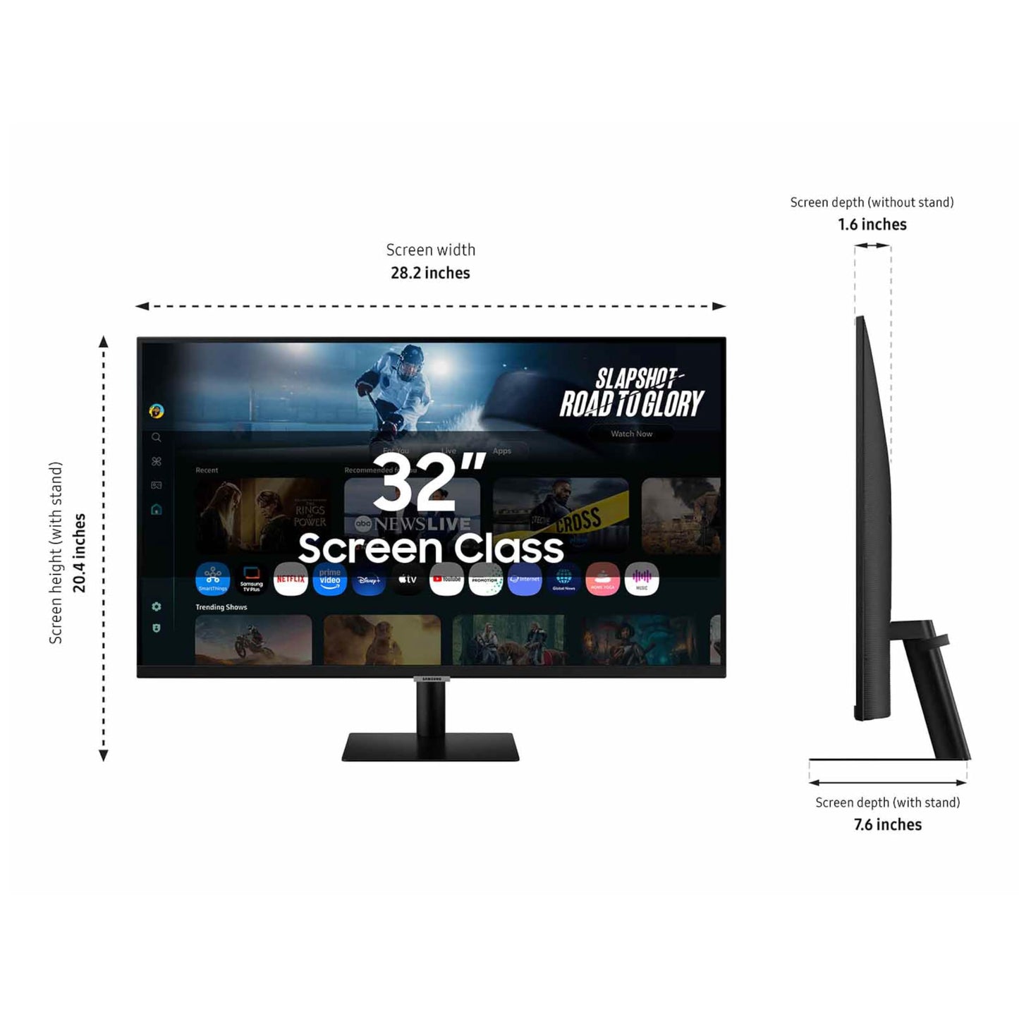 Samsung 32” Smart Monitor M7 (M70F) 4K UHD Display, Samsung Vision AI, Smart TV Apps, Gaming Hub, USB-C, HDMI and USB-A, Black, LS32FM702UNXZA, 2025