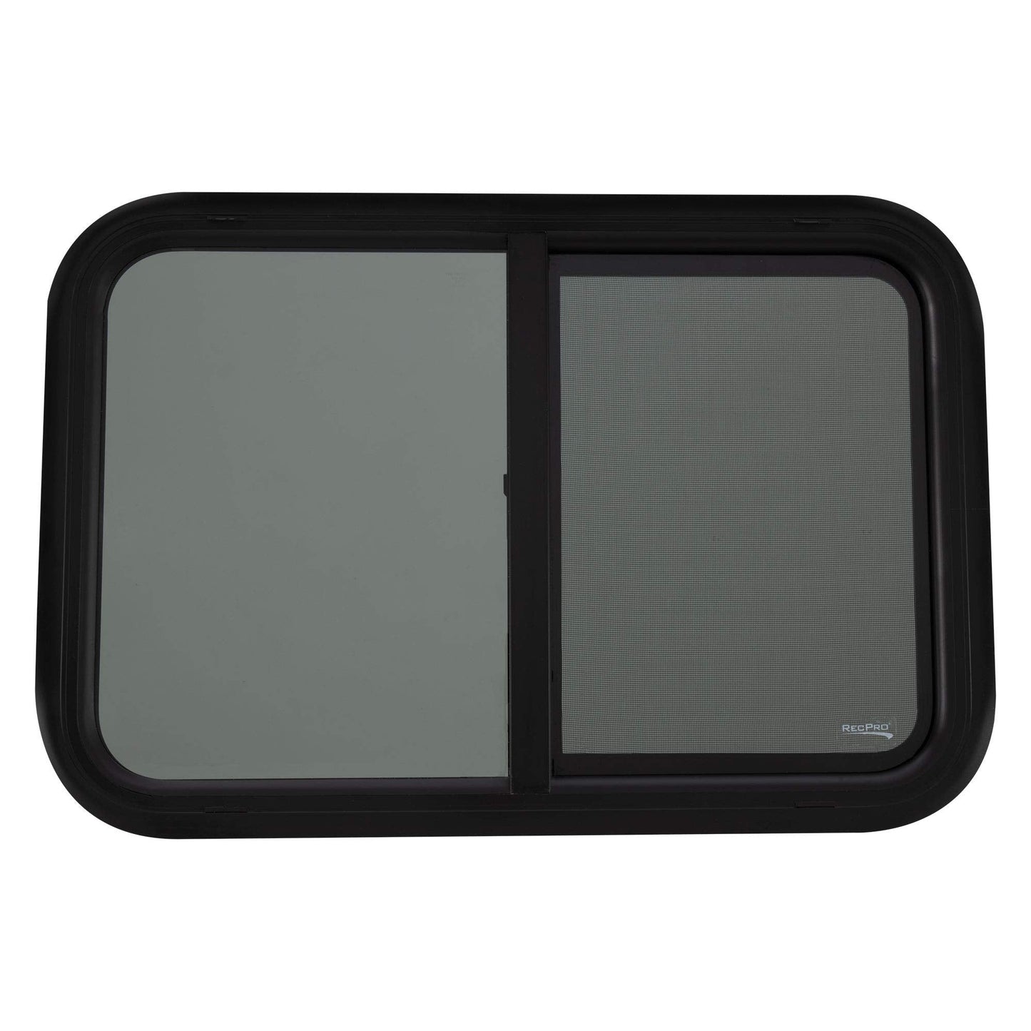RecPro RV Window - Teardrop Style Horizontal Sliding Replacement - 30inW x 20inH - Black - Model RP-WIN - Made in USA