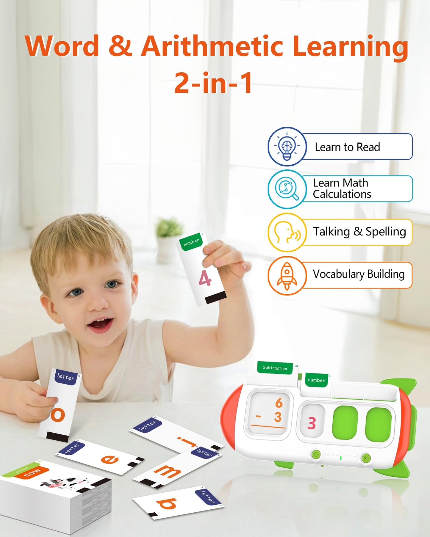 Cool Math Games & Talking Flash Cards for Toddlers 5-7 Years Old,Speech Therapy with 102 Sight Words and 56 Math Flash Cards,Sensory Toys for Kids with Autism,Ideal Gifts for Boys & Girls