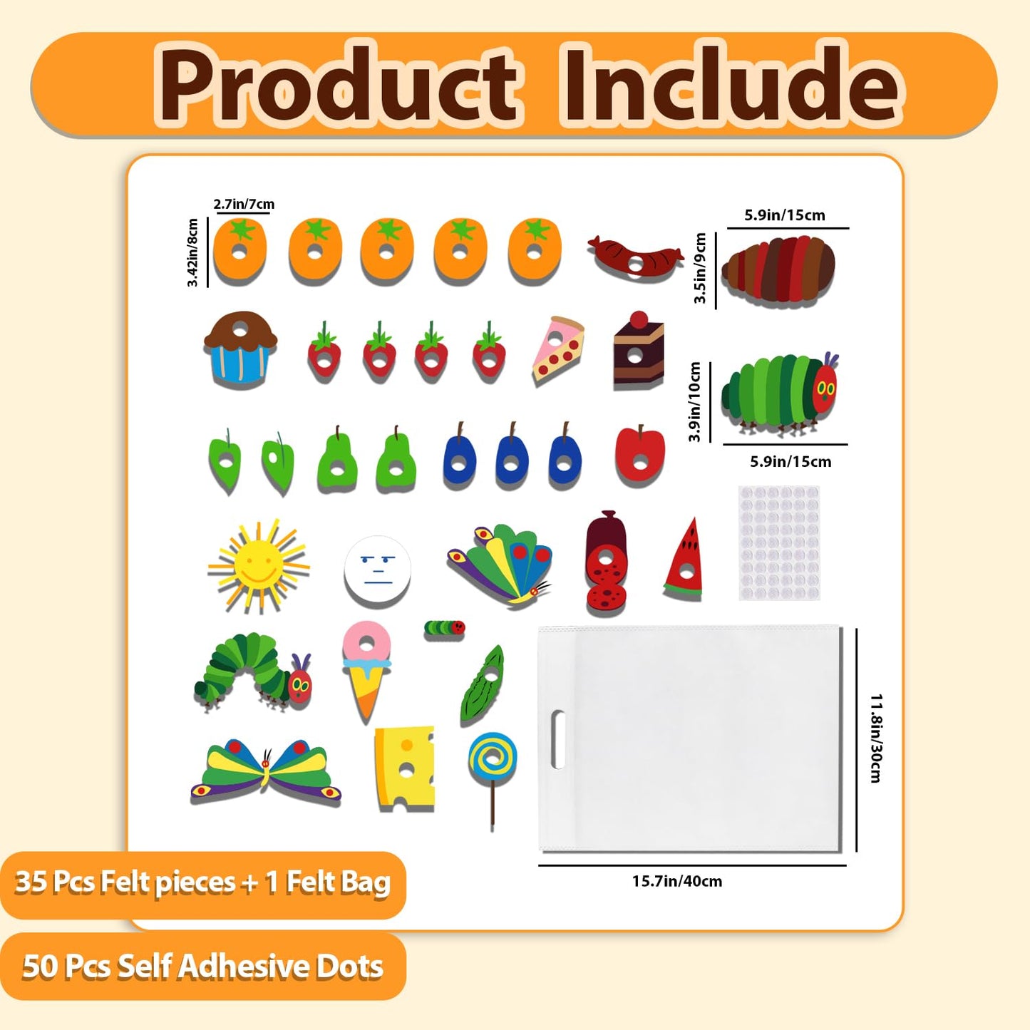Ai fsem Very Hungry Caterpillar Felt Board Story Sets Preschool Learning Activities Toddler Storytelling Interactive Toys Flannel Board Felt Toys