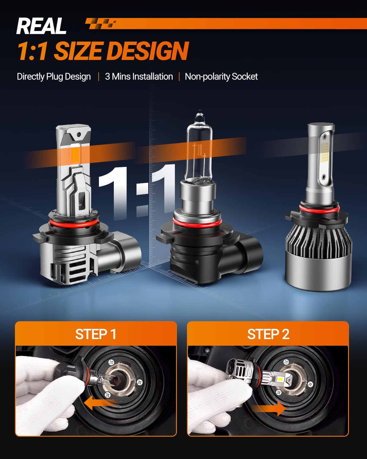 SEALIGHT 9005 LED Bulbs, 800% Brightness, 30000LM, 6500K White, S1-PRO Fog Light, IP68, 2 Pack