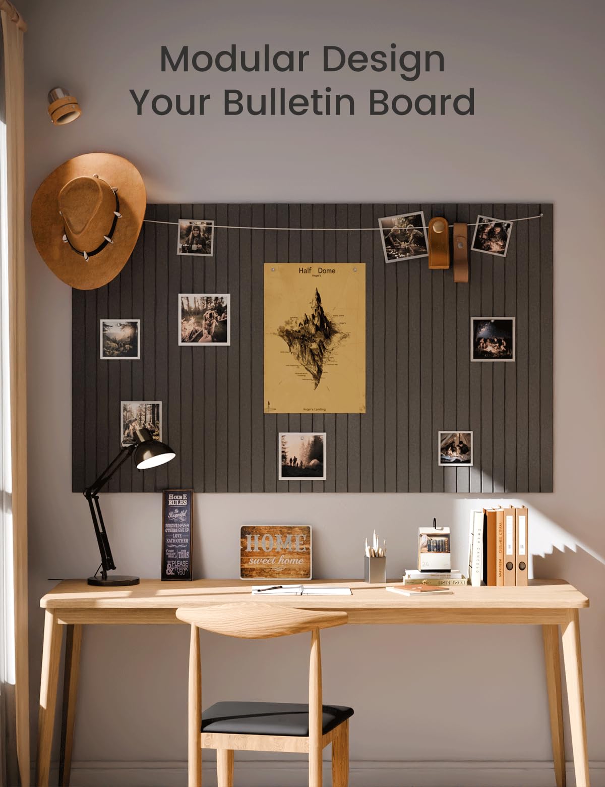 Fluxynara Large Felt Bulletin Board 48" x 36" Cork Board Alternative-12 Pack with 70 Safe Removable Adhesive Tabs, Cork Boards for Walls Cork Board for Home Office Classroom Pin Board (Charcoal Gray)