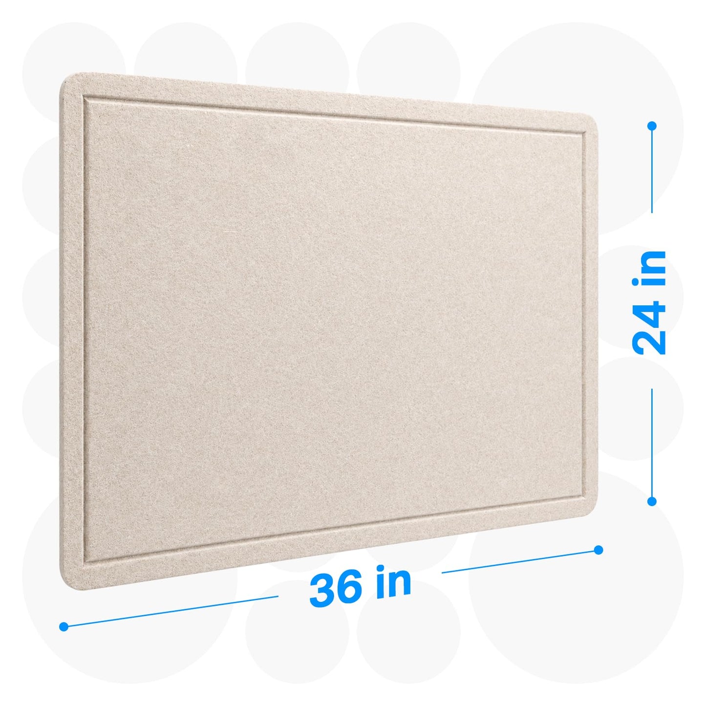 OWLKELA 36 x 24 inch Felt Bulletin Board, Self-Adhesive Pin Board with 20 Pushpins, Cork Board Alternative for Office Home School, Oatmeal