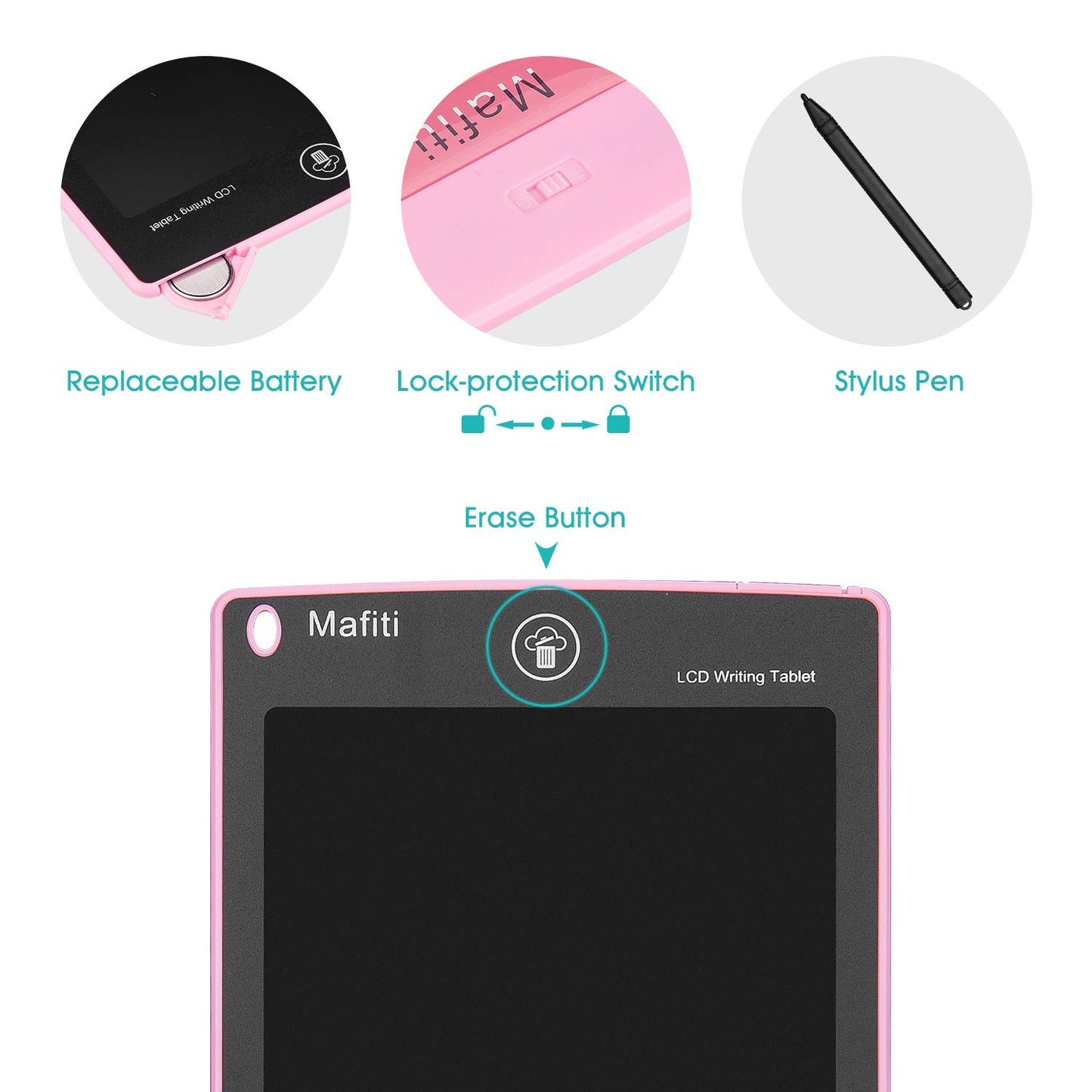 LCD Writing Tablet 8.5 Inch 4 Pack Electronic Writing Drawing Pads Doodle Board Gift for Kids Boys Girls