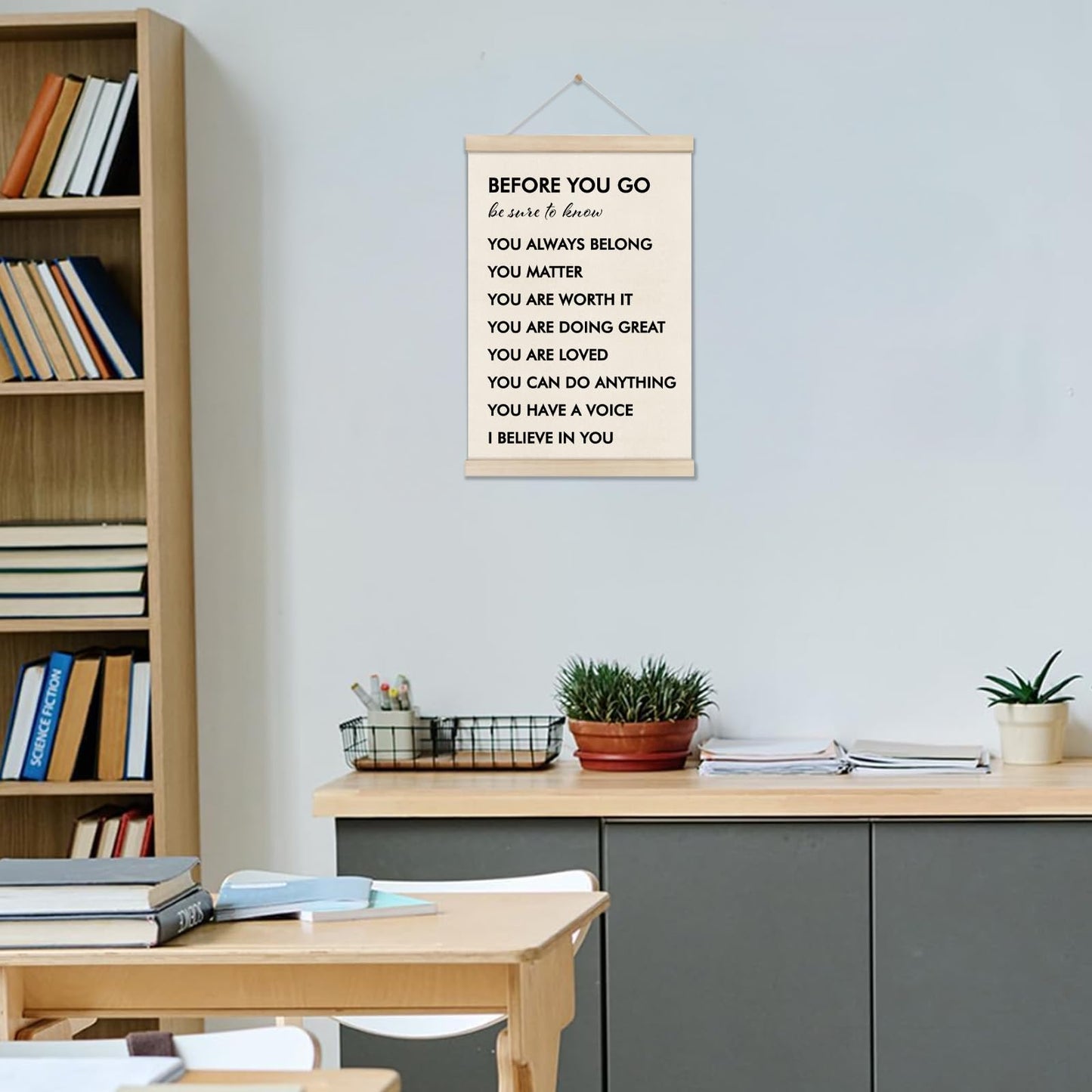 DOI-LANEE Positive Affirmations Wall Decor, Inspirational Motivational Office Wall Art, Therapist Office Decor, Mental Health Posters for Classroom School Counseling 16x12 inch