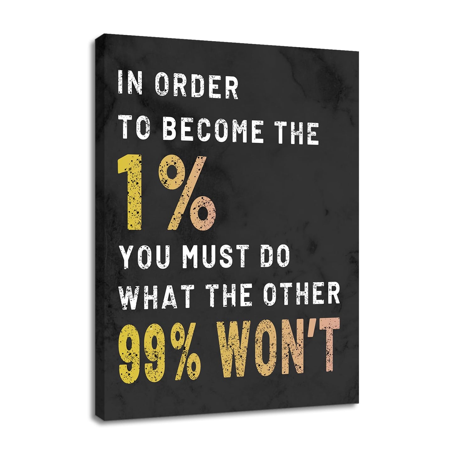 YSPCSUN Inspirational Posters for Office, Become the 1 Percent Canvas Poster Single Panel Wall Decor for Home Office Dorm Classroom, Framed Canvas Art, 24x18inch