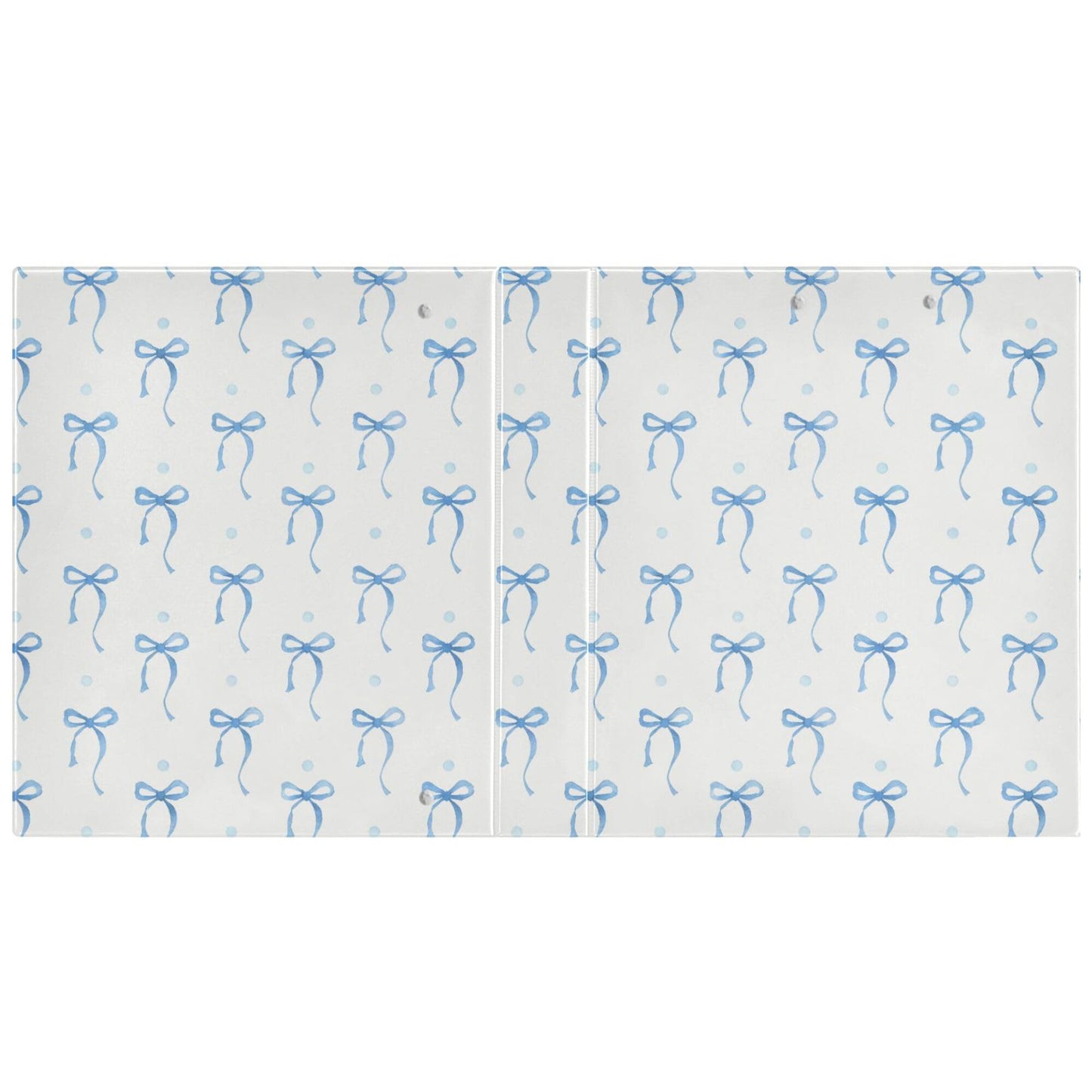 Blue Bow Round Ring Binders 1.5 Inch Ribbon Bow Knot 3 Ring Clipboard Binder for Office School Work Supplies File Folder 200 Sheet Capacity