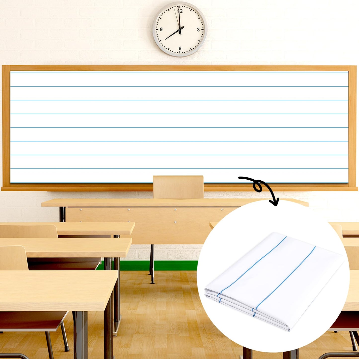 120x47 in Bulletin Board Fabric Background Back to School Classroom Decoration Large Polyester Photography Backdrop for Class Home Office Wall Decor Pillows Curtains Crafts Notebook