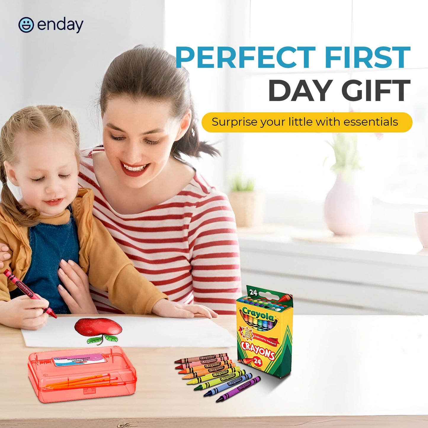 Enday Back to School Supplies Kit - Grades K-5, 83 Piece Back to School Supplies Kit, Kindergarten School Supplies Kids for Girls & Boys