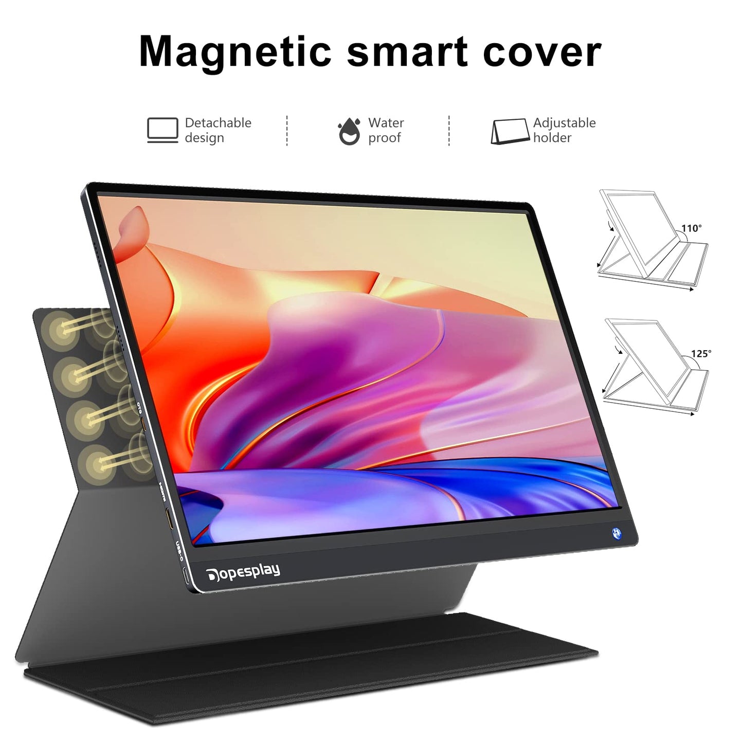 Dopesplay Portable Monitor for Laptop with Touchscreen, 15.6" FHD 1080P Second Laptop Monitor Extender with 5000mAh Battery for Laptops, MacBook, Phones, PS4/5, Xbox, Switch (NO Touch on iPhone)