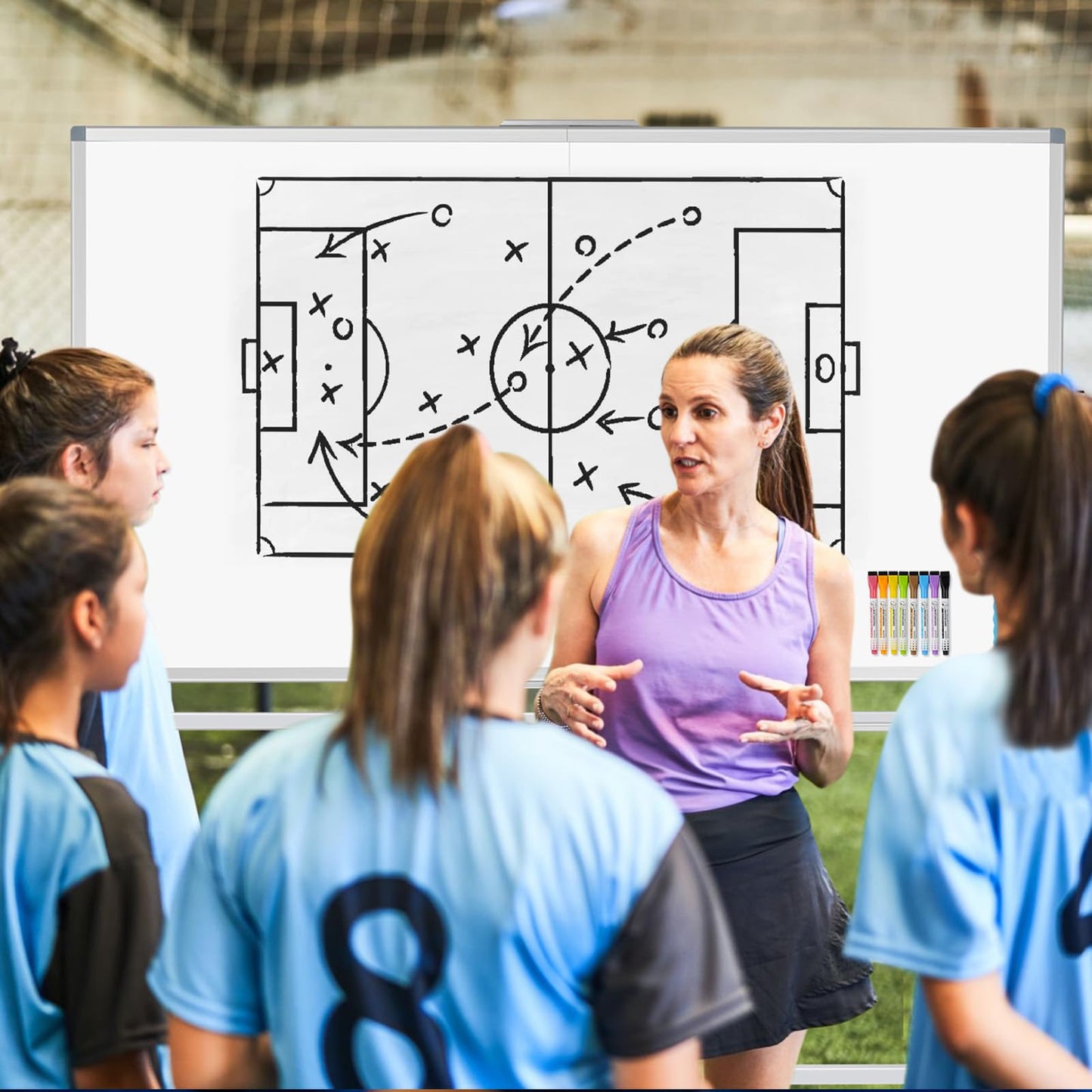 WALGLASS Rolling Whiteboard on Wheels, 72"x40" Double-Sided Dry Erase White Board with Stand, Large Magnetic Whiteboard, Giant Portable Standing Board for Office, School, Home, Classroom 6 x 3.33 ft