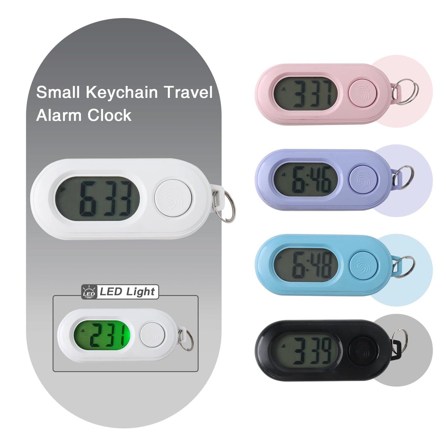 Small Glass Desk Whiteboard Dry-Erase Board with Clock, Small Travel Clock Keychain with Desk Notepad, Time Table Whiteboard for Desk Digital LED Light Display, 8x6 in with Accessories, Turquoise